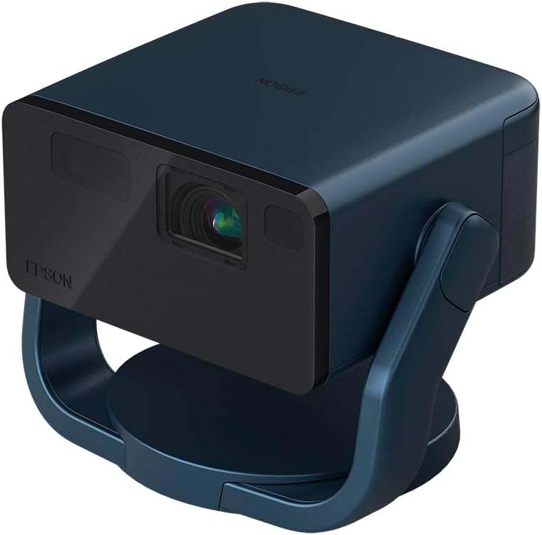 Epson EF-22N Mini Smart Laser Projector | Full HD Portable Video Projector, 1920 x 1080p, 5W Bluetooth Speaker, Wall, Floor or Ceiling Projection, 1000 Lumens, Google TV | 150 Inches, Blue/Black