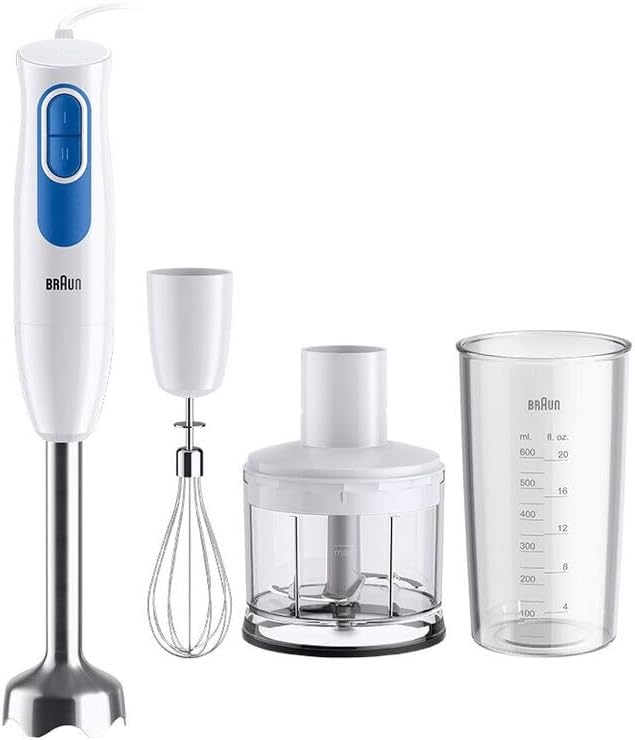 Braun MultiQuick 2 MQ20236MWH, Hand Blender with EasyTwist System, Blender for Sauces and Smoothies, 2 Speed, 500 ml Chopper and Whisk, 600 W, White