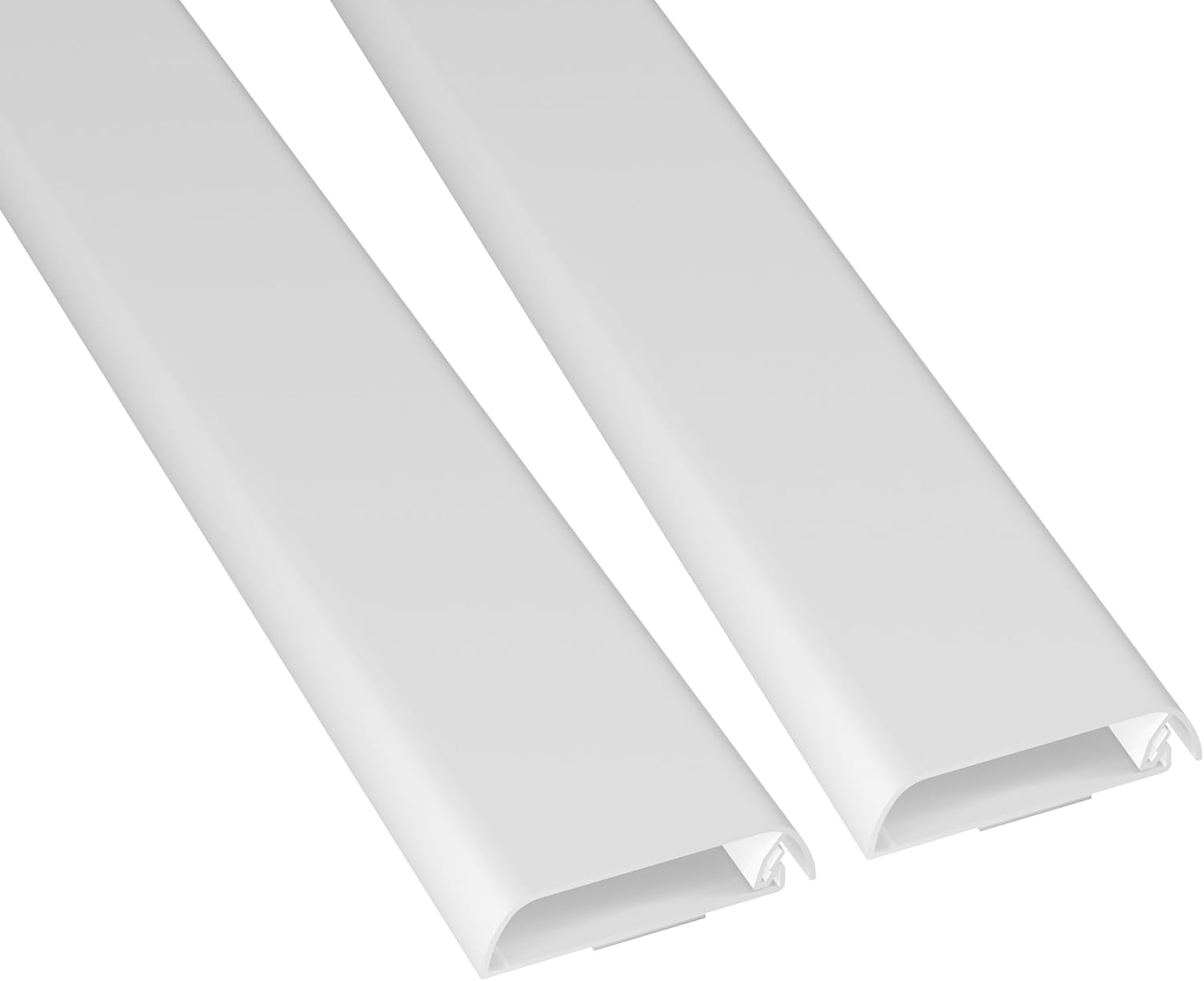 D-Line TV Wall Mount Cable Cover - Hides Cables to Wall, Self Adhesive Wire Cover, Low Profile Design - 2 x 60mm (W) x 15mm (H) x 40cm Lengths - White