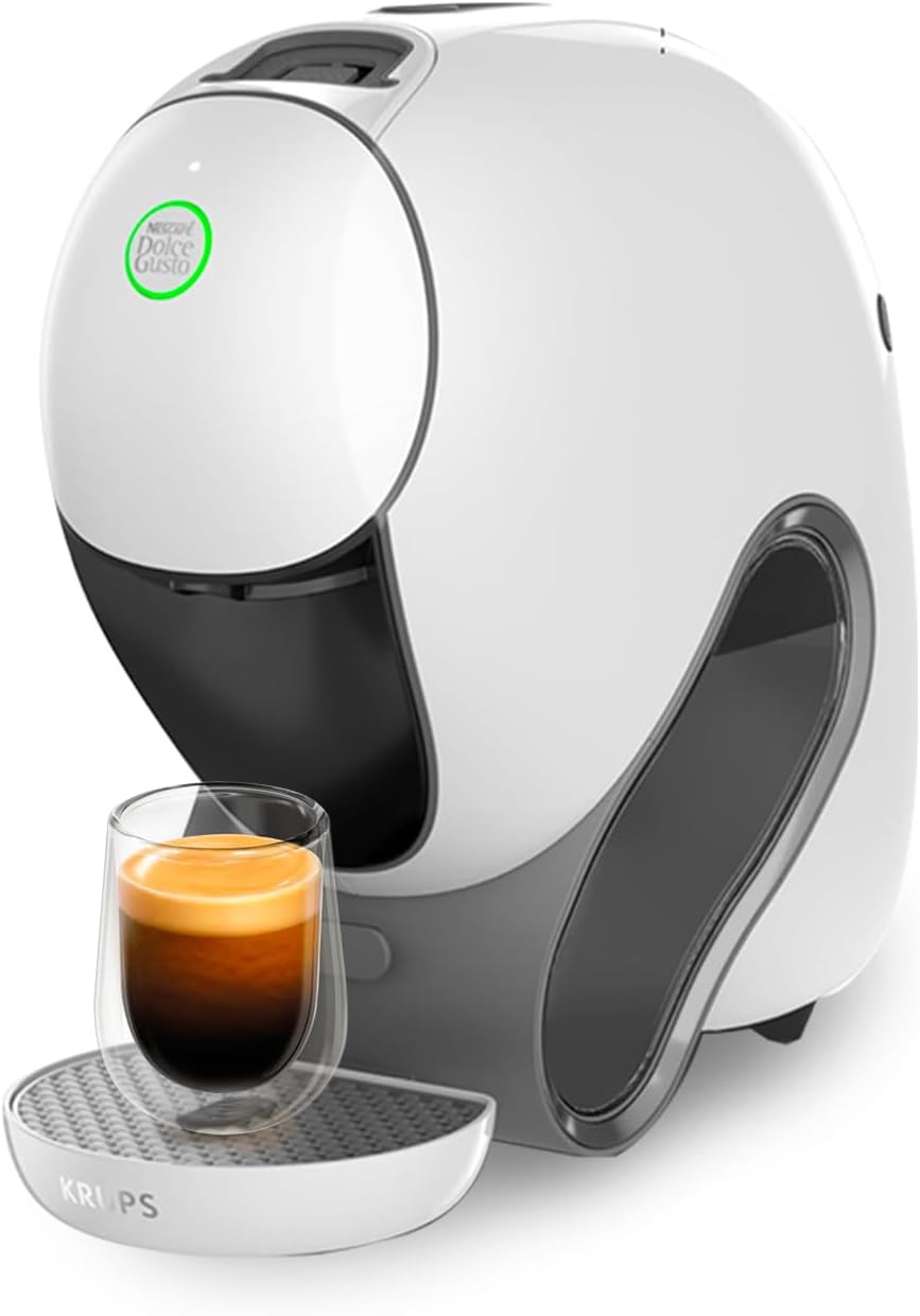 Nescafé Dolce Gusto NEO CAFFE Krups Coffee Machine for Compostable Pods - Patented SmartBrew 3-in-1 Technology - Connected Coffee Maker - Black Coffee, KP830110, White