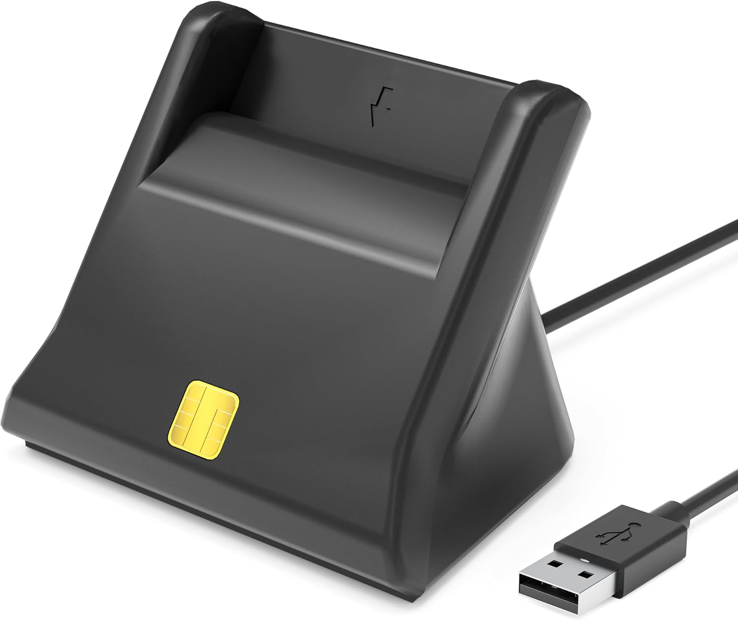 Belgian ID Card Reader - ID Card Reader-Plug & Play-Compliant ISO 7816 Class A,B,C, Cable 50 cm for Belgian Identity, No Driver Required - Contact LED