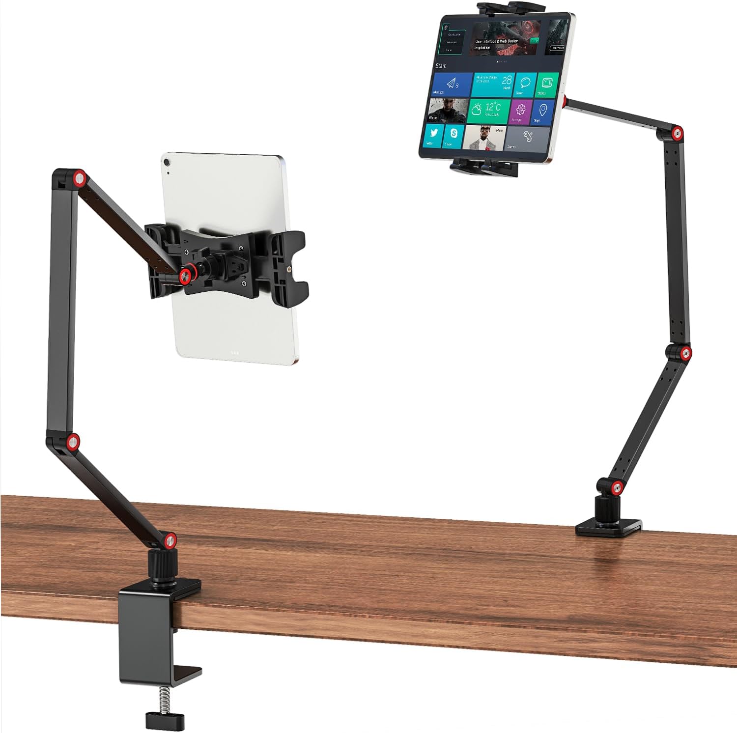 Cenawin Desk Stand for iPad – Adjustable Long Arm and 360° Swivel Tablet Stand for iPad Pro, iPad Air, iPad Mini 4.7-12.9 Inch Tablet Phone