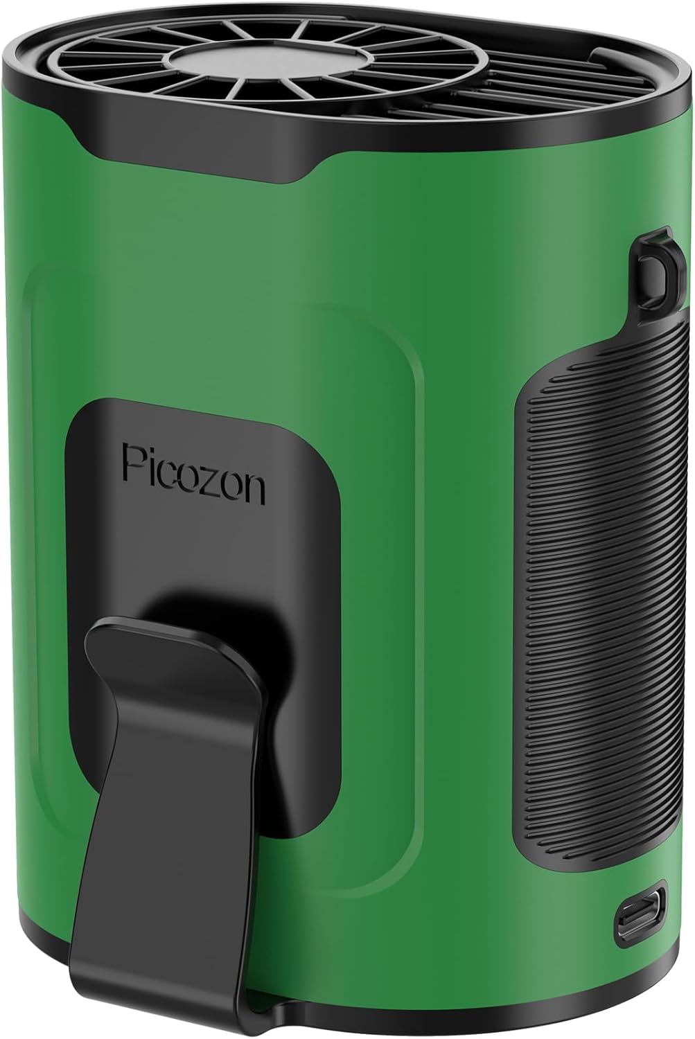 Picozon Portable Smart Fan - Powerful Airflow 9000 RPM, 4 Speed Rechargeable, Portable Hands-Free Fan with Waist Clip and Collar for Outdoor Activities - Green