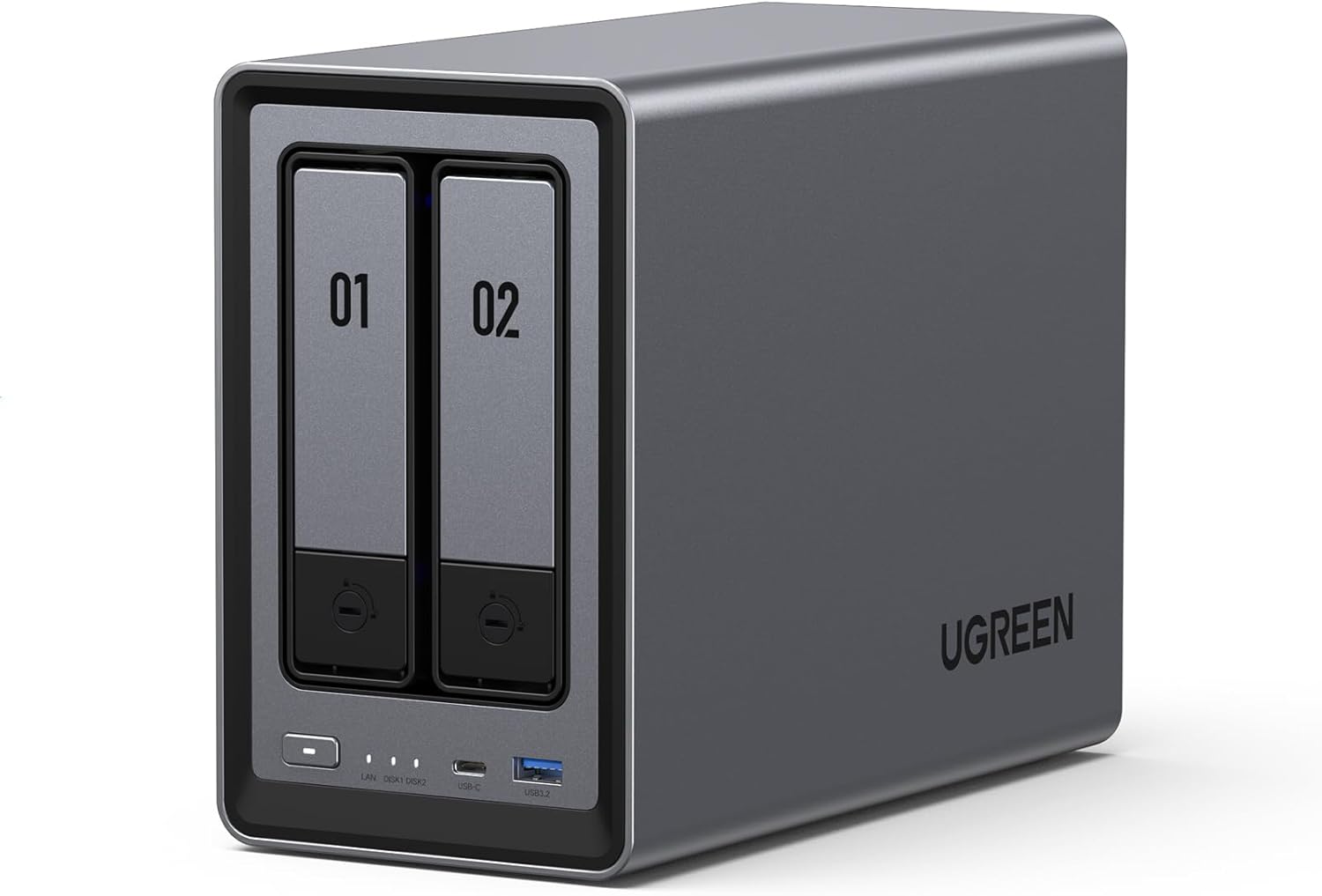 UGREEN NASync DXP2800, 2-Bay Desktop NAS, Quad-Core Intel N100 Processor, 8GB DDR5 RAM, 2.5GbE, 2 M.2 NVMe Slots, HDMI 4K, Network Storage (No Disk) (DXP2800)