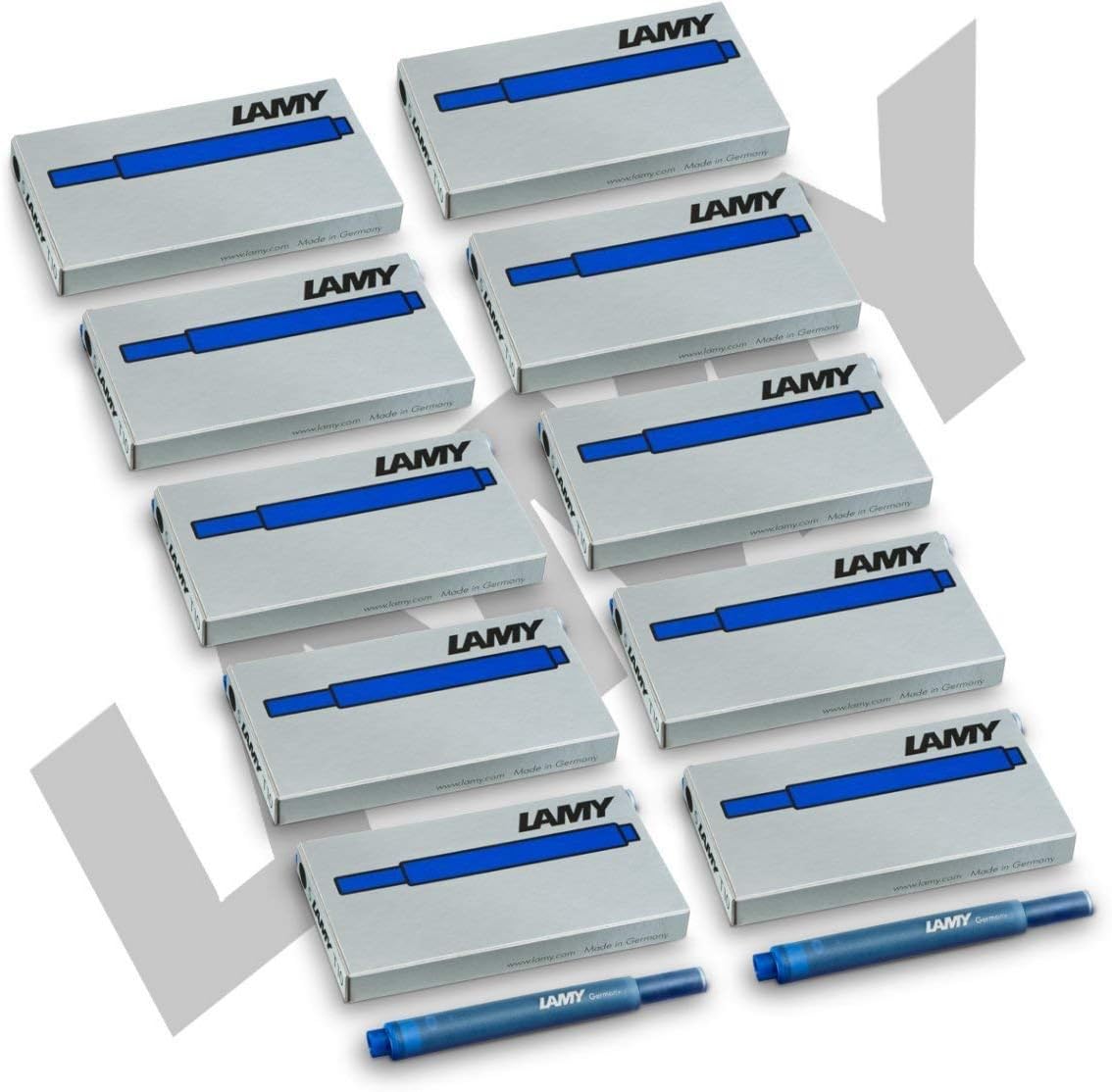 Lamy T10 Pack of 50 Ink Cartridges Blue (10 x 5 Ink Cartridges for Fountain Pen) 10er Pack