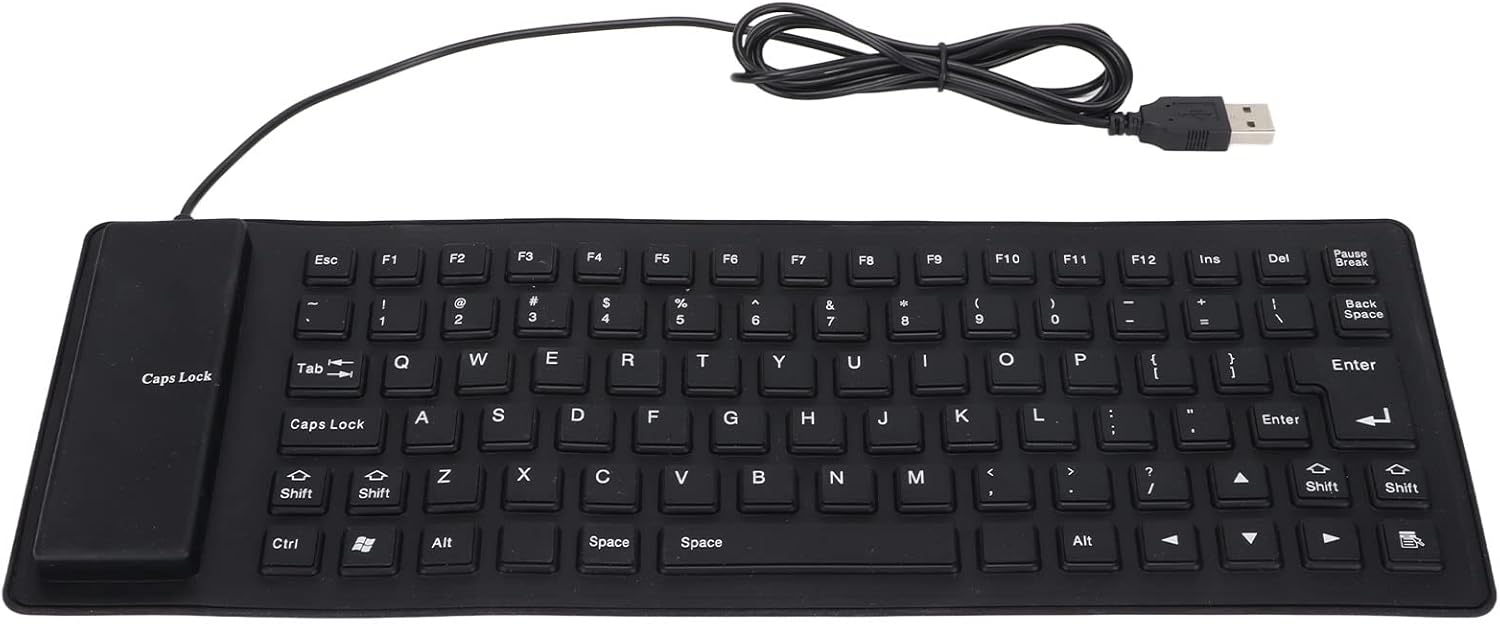 Wired Silicone Keyboard 85 Keys Azerty Design Silent and Portable for PC and Laptop