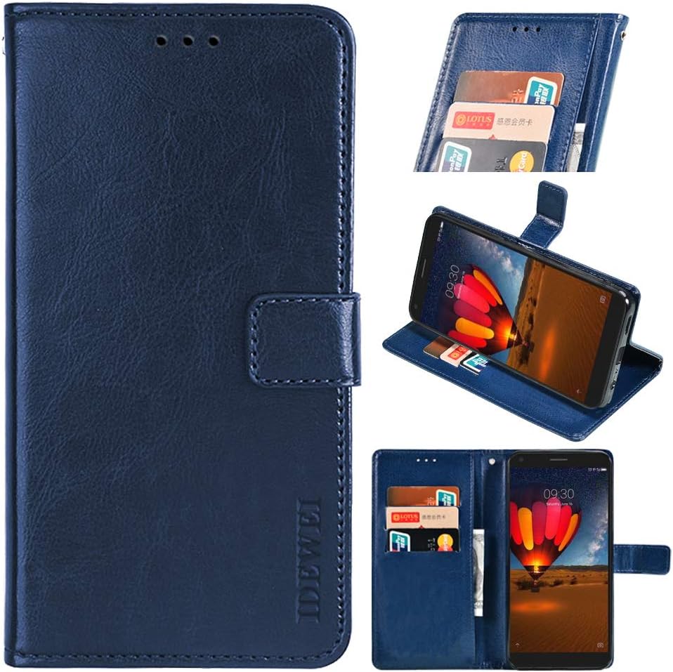 Alcatel 1 2021 Case Premium Leather Case Alcatel 1 2021 [Card Slots] [Kickstand] [Magnetic] Cover for Alcatel 1 2021 Smartphone (Dark Blue)