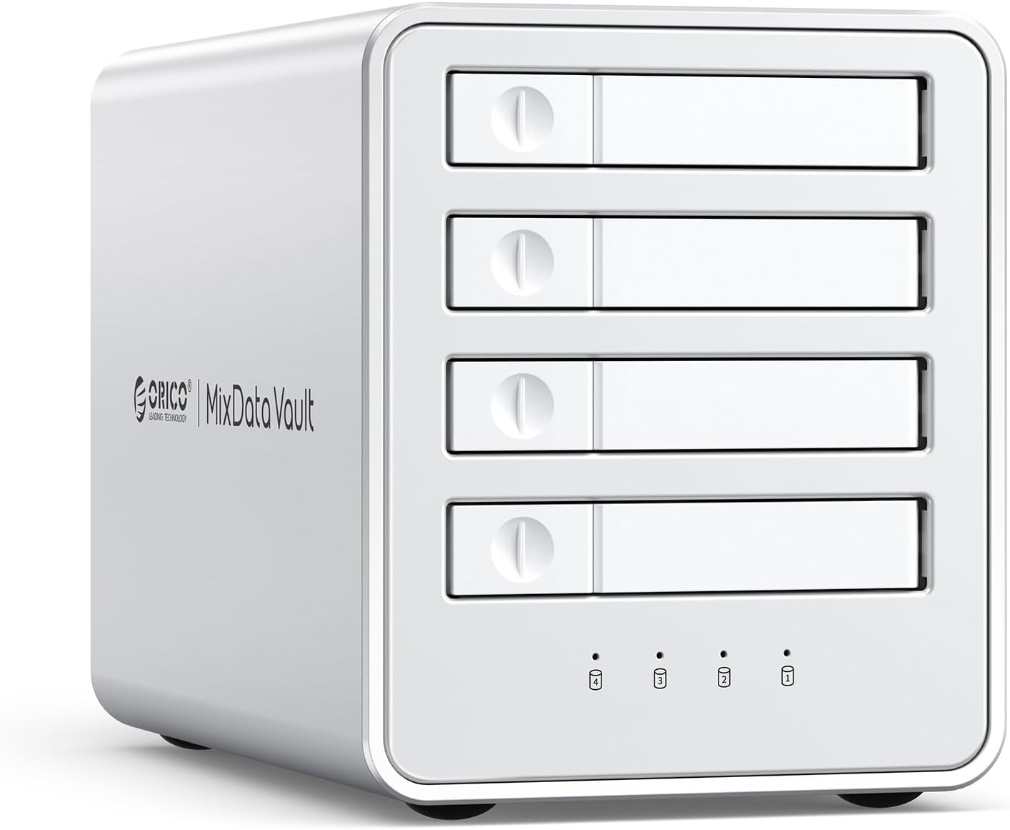 ORICO Hard Drive Enclosure Raid 40Gbps SSD NVMe M.2 All-Flash 4 Bays 2.5 SSD NVMe M.2 Docking Station Enclosure with Fan External Hard Drive Up to 32TB for Video Editing 4K/8K