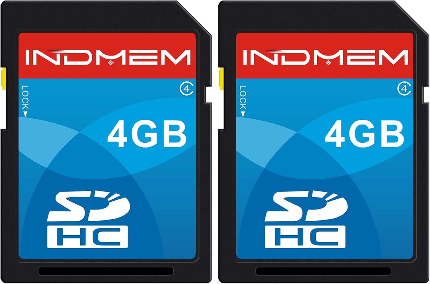INDMEM 2 x 4GB SD SDHC Class 4 Flash Memory Card
