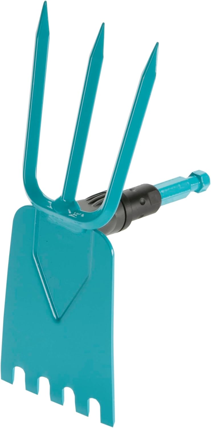 Gardena Comgrisystem garden hoe: hoe with straight leaf, 3 teeth, working width of 9 cm, made of high quality steel, thermosetting coating (3219-20)