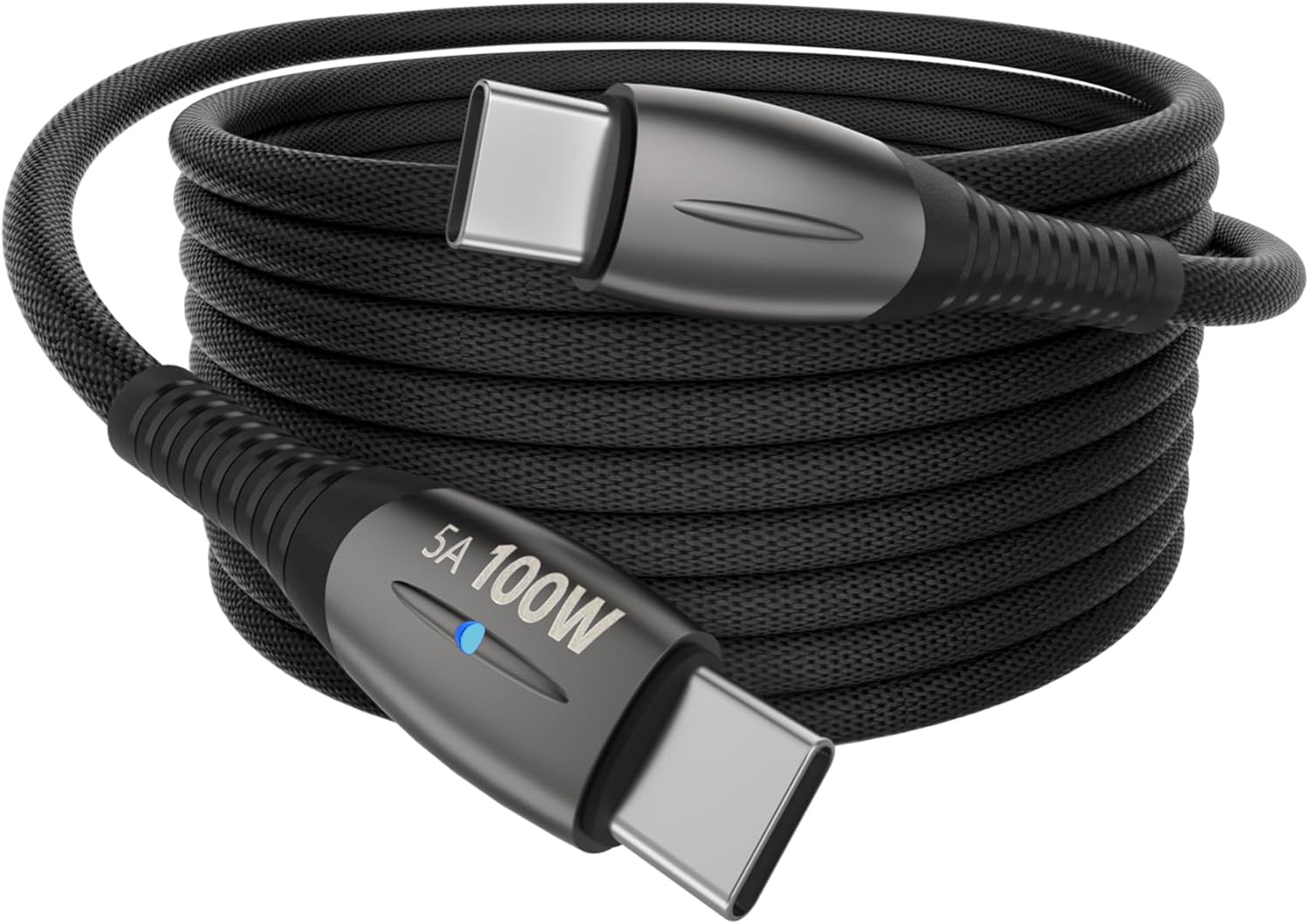 YISH USB C to USB C Fast Charging: 100W 2M 5A Cable Type USBC to USBC Charger Cord USB3.0 Type C Nylon Braided Compatible with MacBook iPhone 17 16 15 Pro Max Samsung S25 S24 iPad Pro Air