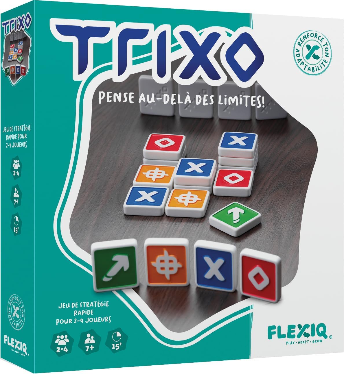 FlexiQ - Asmodee - Trixo - Board Games - Strategy and Thinking Games - Travel and Pocket Games - Family Games for Ages 7+ - 2-4 Players - French Version FXQTRIX01FR