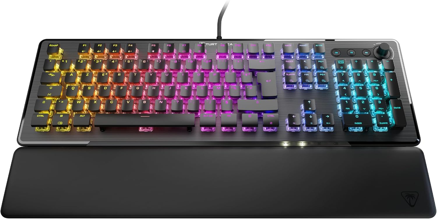 Turtle Beach Vulcan II - Gaming Keyboard for PC, Titan II Mechanical Switches, Customizable RGB Backlit Keys, Removable Wrist Rest, Black