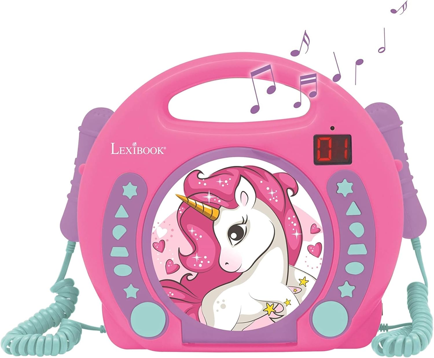 Lexibook, Unicorn, CD Player, Programming Function, Earphone Jack, for Children, Blue/Pink, RCDK100UNI