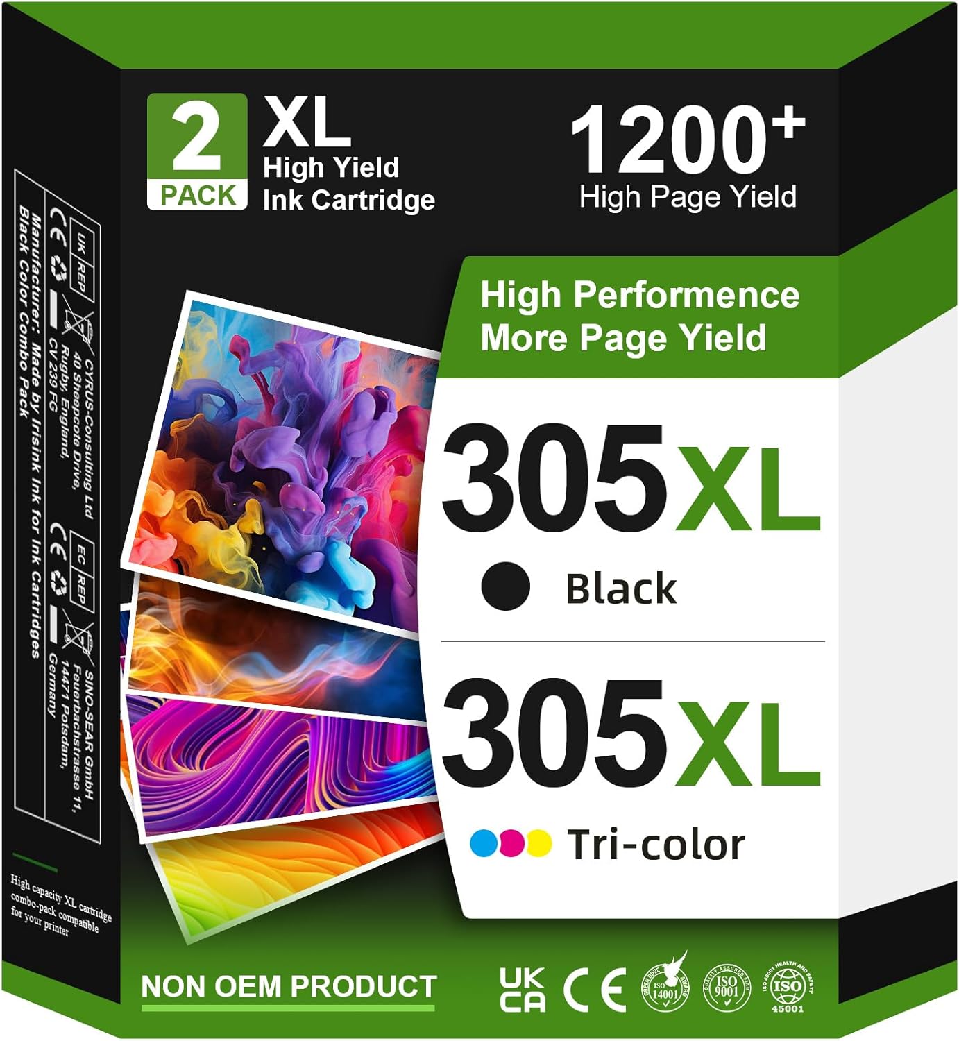 305XL Ink Cartridges Compatible with HP 305 XL Black and Colour Ink for HP 305, 305 XL Ink for HP Deskjet 2820e 2810e 2700 2720e 2710e 2722e Plus 4120e 4220e Envy 6032e 6000 Pro 6430e