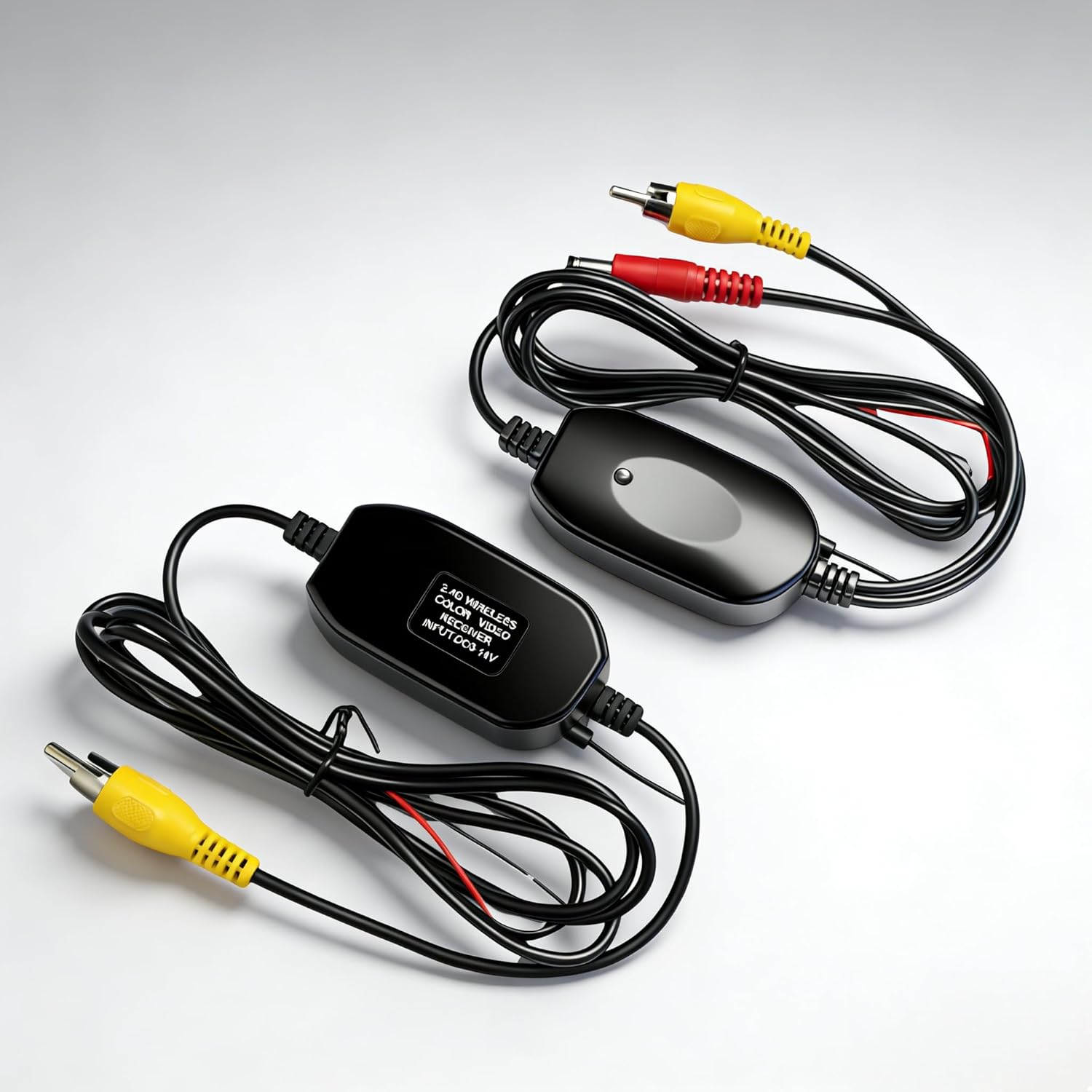 2.4GHz RCA Transmitter & Receiver Kit for Car Backup Camera Monitor Rear Camera Wireless Adapter for Car 12V RCA Video Transmitter Receiver Kit