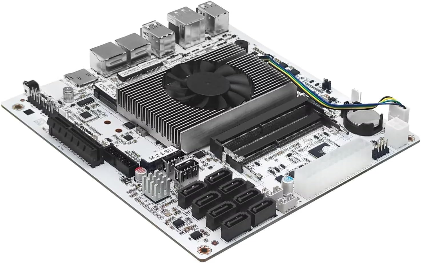 Mni ITX NAS Motherboard 8 Bay i5 8265U, 17 x 17 cm PC Mainboard mit 2X 2.5GbE LAN, 2 x DDR4 Slot, 2 x NVMe, 1x PCI-Ex4, Support VT-x/VT-d, HD+DP 4K, Barebone