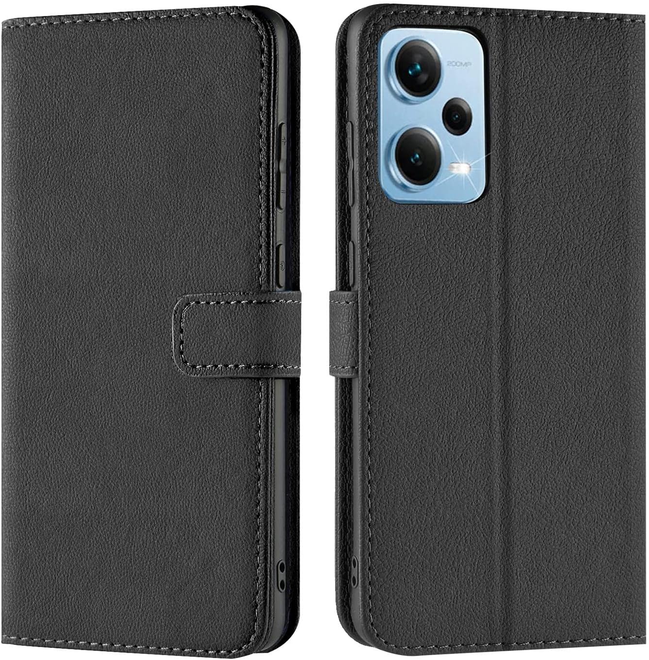 Verco Redmi Note 12 Pro 5G Case Flip Cover for Xiaomi Redmi Note 12 Pro 5G Flip Case Cover Stand Card Holder Black