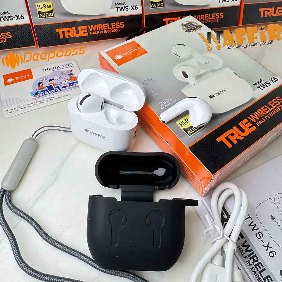 DeepBass X6 Écouteurs Bluetooth TWS-X6 True Wireless redéfinissent sans fil Bluetooth, Deep Bass Headphones X6 connexion stable haute qualité Waffir.Ma DEEPBASS Maroc