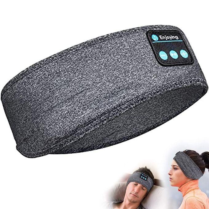 Masque de sommeil gris, Bandeau sport sans fil avec écouteurs de musique Bluetooth