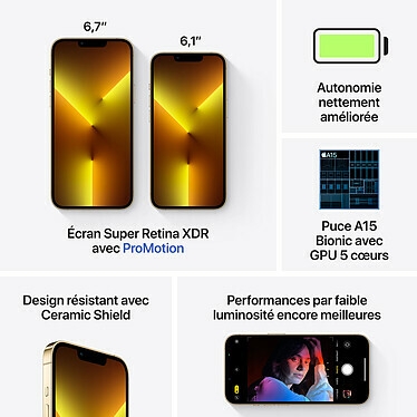 Apple iPhone 13 Pro Max 128 Go Or · Reconditionné