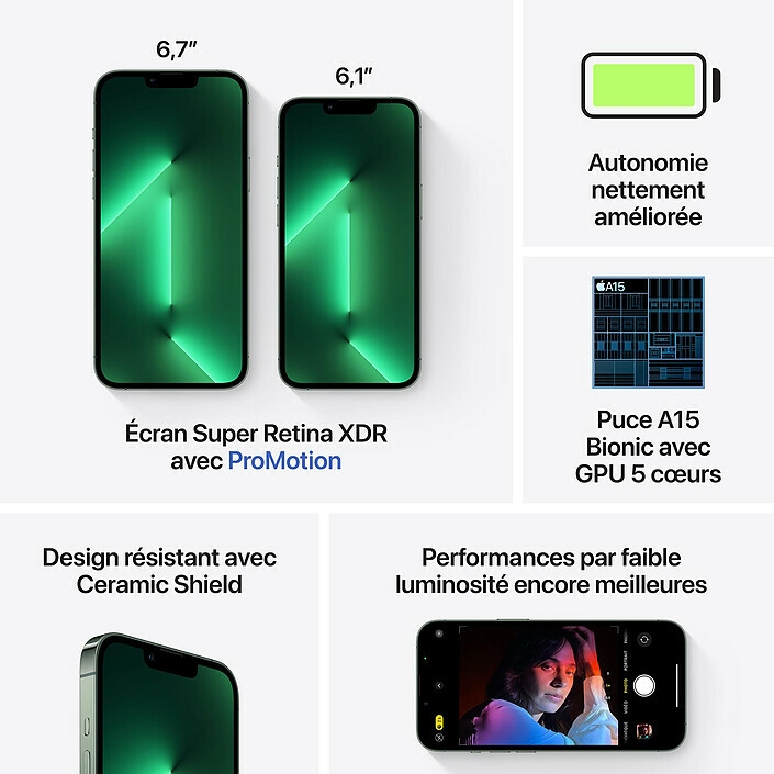 Apple iPhone 13 Pro 128 Go Vert Alpin · Reconditionné