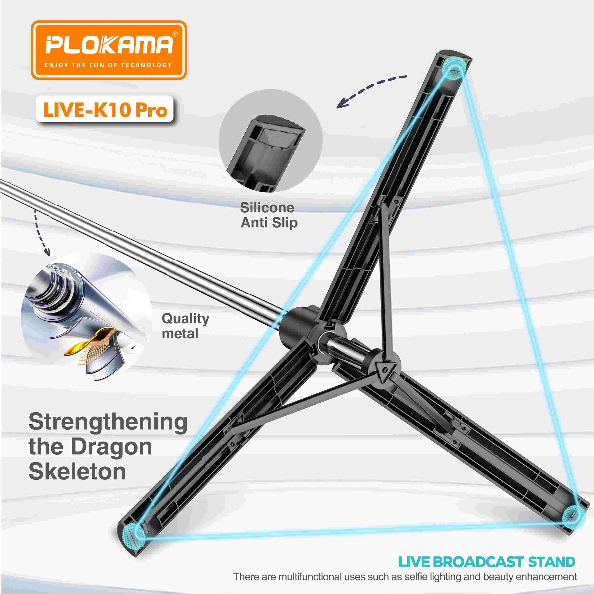 Tripod Stand Bluetooth Selfie Stick PLOKAMA Live K-10 Pro in Sri Lanka - ido.lk