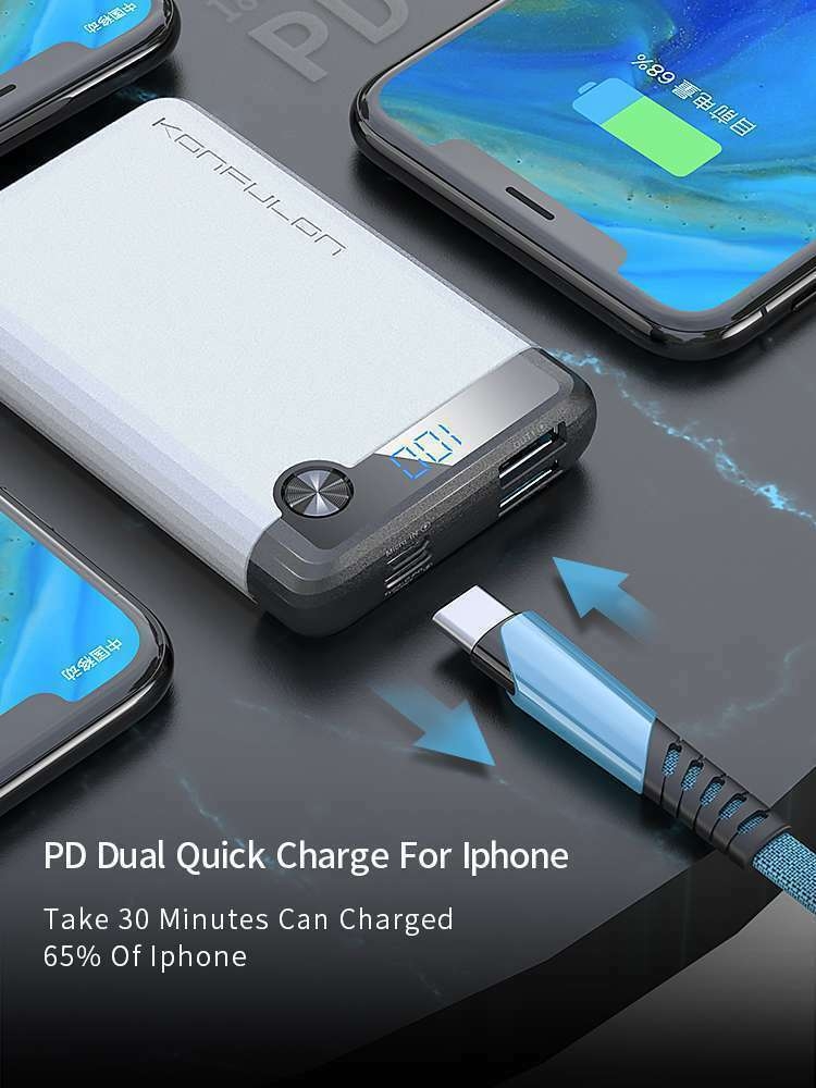 KONFULON Q11 Mini FAST batterie externe, chargeur de Power Bank USB à charge rapide, 10000 mAh, QC 3.0  WAFFIR.MA 6