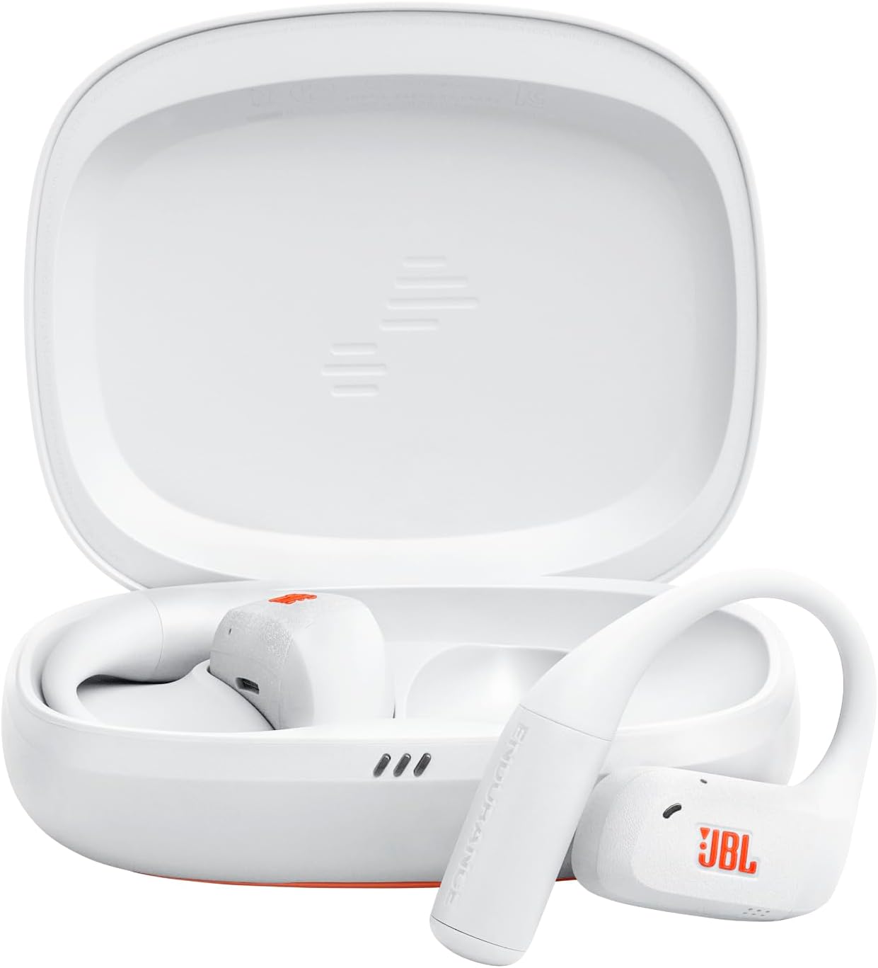 JBL Endurance Zone True Wireless Open Sports Earbuds, Ear Hook Design, JBL OpenSound, 32 Hours Battery Life, IP68 Waterproof, Google Finder, JBL Headphones App, White