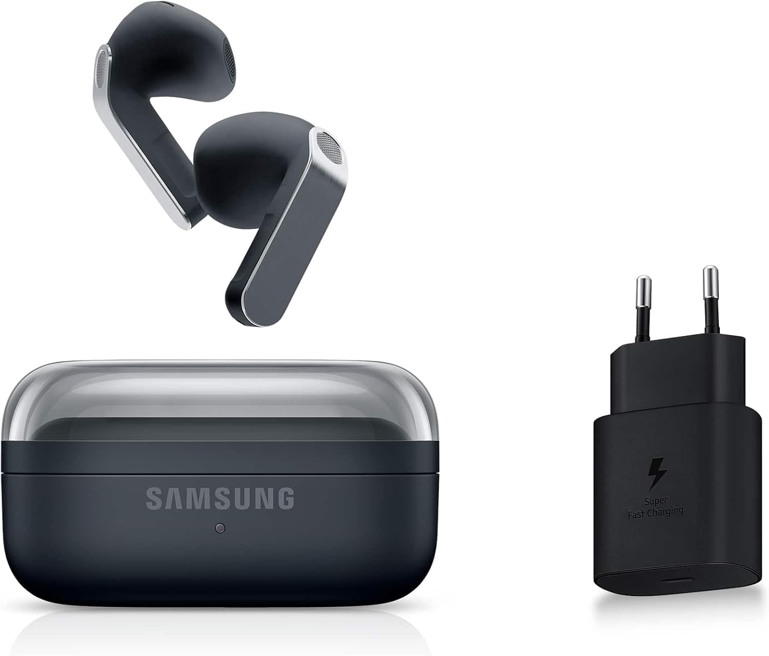 Samsung Galaxy Buds4, Wireless Bluetooth Headphones, Dynamic Speaker, Hi-Fi Codec, Ultra Clear Calls, 360 Audio, Adaptive Noise Reduction, AC Charger Included, Black