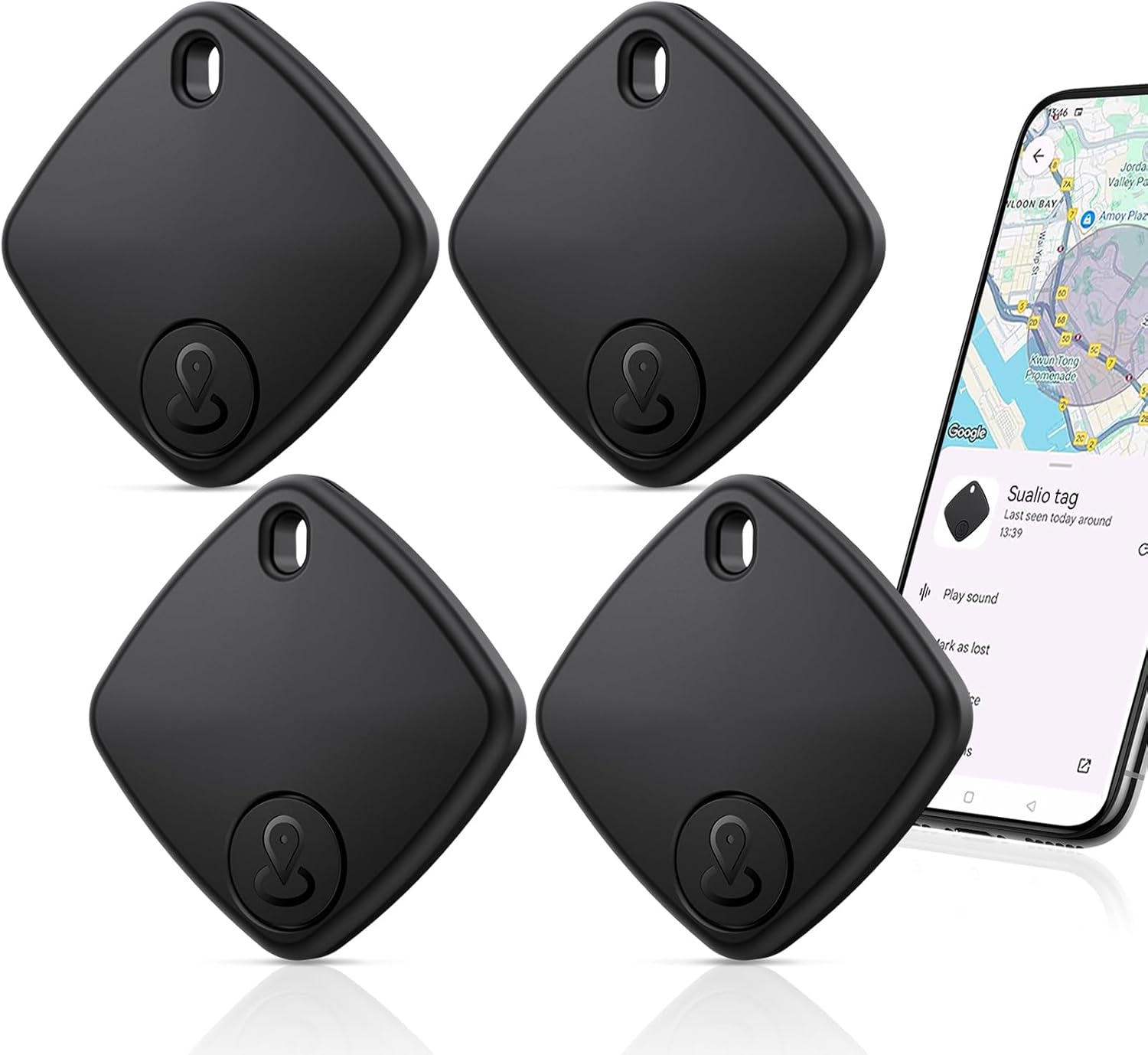 Air Tracker for Android, Air Trackers Tag Set of 4 Smart GPS Tracker for Android, Bluetooth Object Locator Key Tracker Works with the Google Find Hub App for Wallets/Suitcases/Luggage