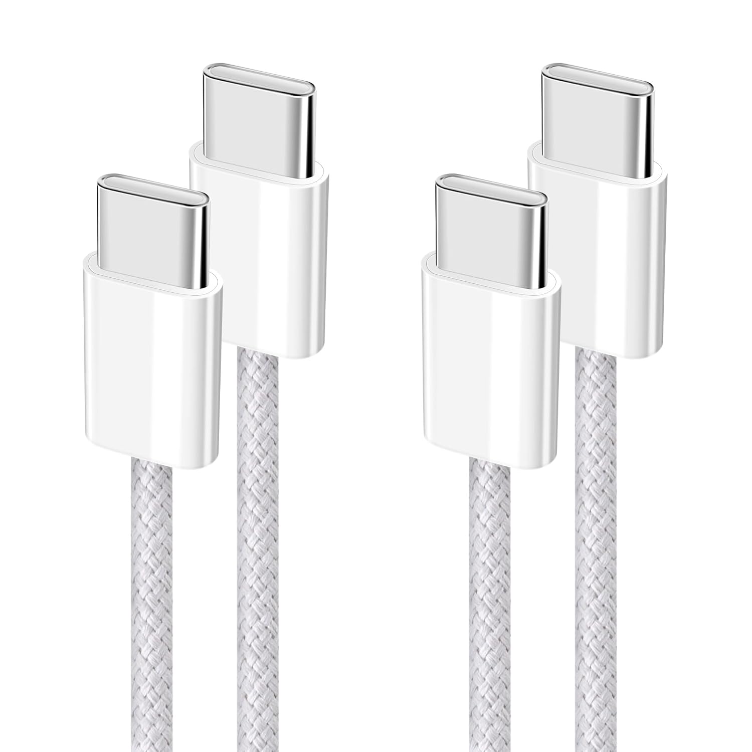 YISH USB C to USB C Cable Fast Charge: PD3.0 60W USB Type C Cable Nylon Braided Charger Cord USBC Compatible with iPhone 17 16 15 Samsung Galaxy S25 S24 S23 Pixel iPad MacBook, [Pack of 2, 1M]