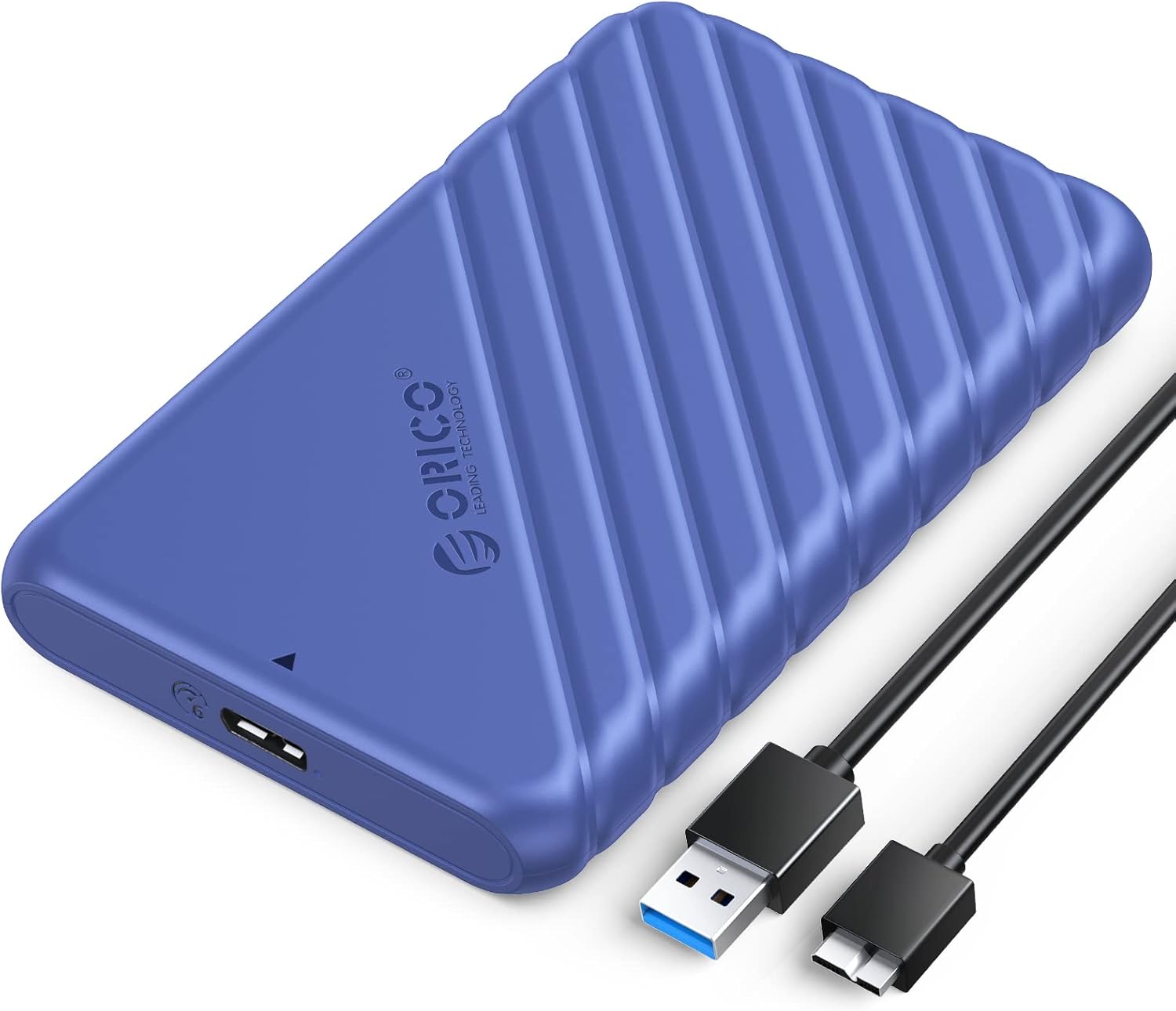ORICO 2.5 Inch Hard Drive Enclosure USB 3.0 External Drive 5Gbps for SATA HDD and SSD 2.5 Inch and 7/9.5 mm, UASP Acceleration, Trim, No Tools (Blue)
