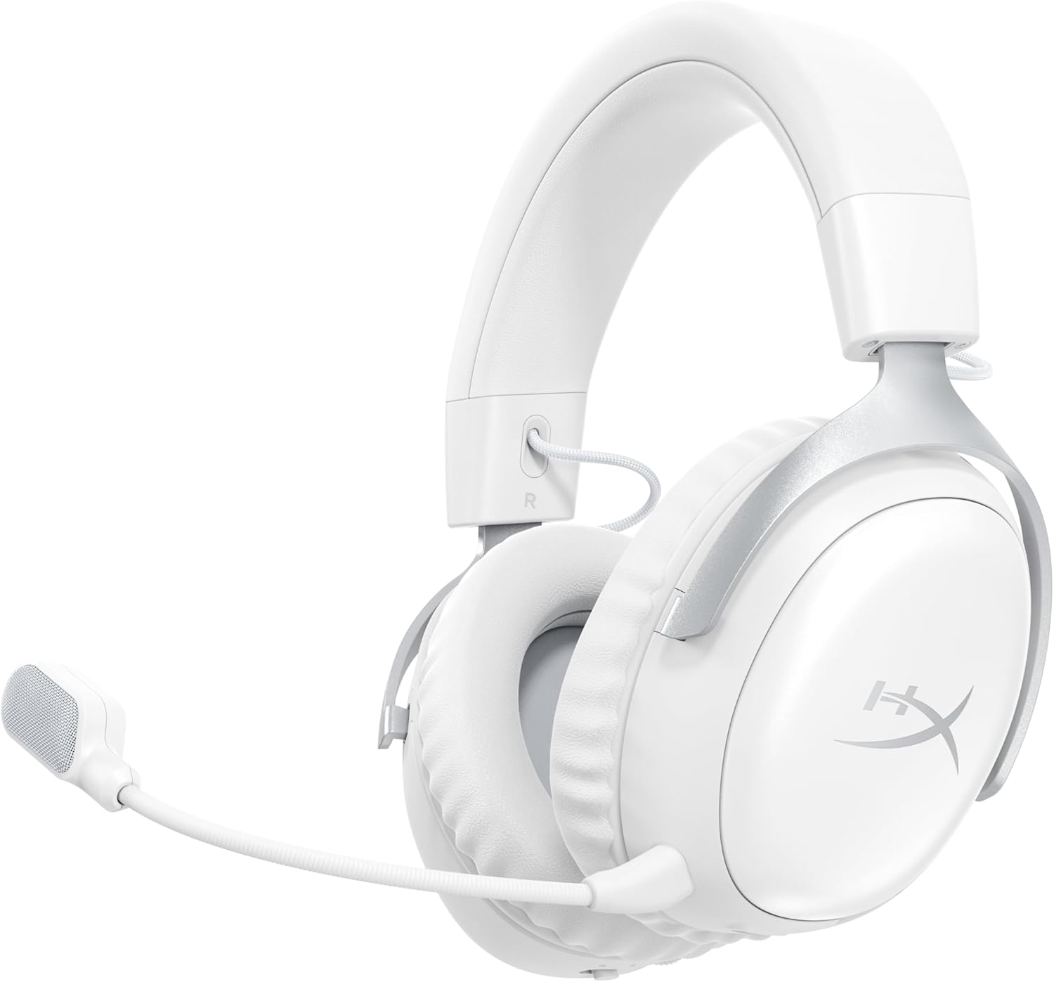 HyperX Cloud III S, Wireless Gaming Headset, Bluetooth/2.4GHz, PC/PS5/Xbox, Up to 200 Hours of Battery, 53 mm Drivers, DTS, 10 mm Microphone, White