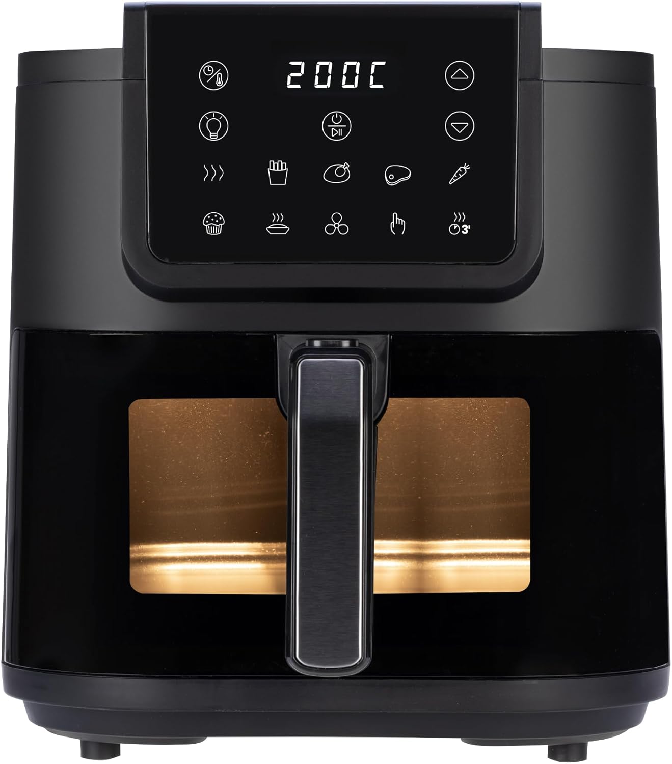 ARDES - Hot air fryer ARFRYA08LV, capacity 8 liters, extra deep air fryer with digital display, touch window and interior lighting with timer, FRIGGISANA INFINITY WIN