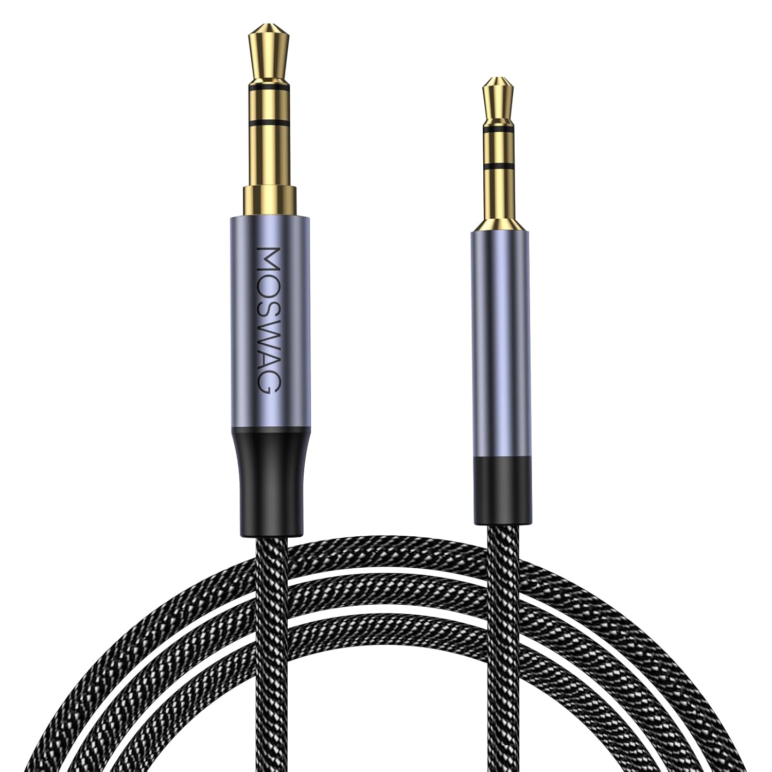MOSWAG Replacement Stereo Jack Cable 3.5 mm to 2.5 mm Male, 2 m, Music Matters/Audiophiles, Players/E-Sports, Students/Education (Caution: No controls built into the cable.)