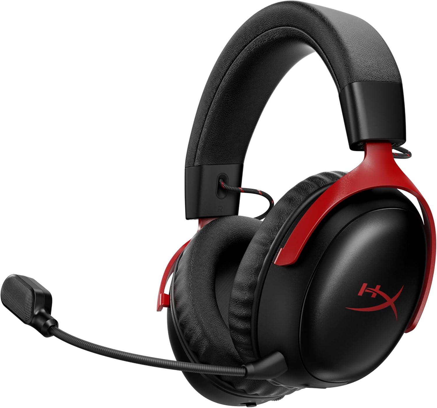 HyperX Cloud III S 2.4GHz Wireless Gaming Headset, Multi-Platform, Bluetooth, Up to 120 Hours Battery Life, 2.4GHz, 53mm Angled Drivers, Detachable 10mm Microphone - Black-Red