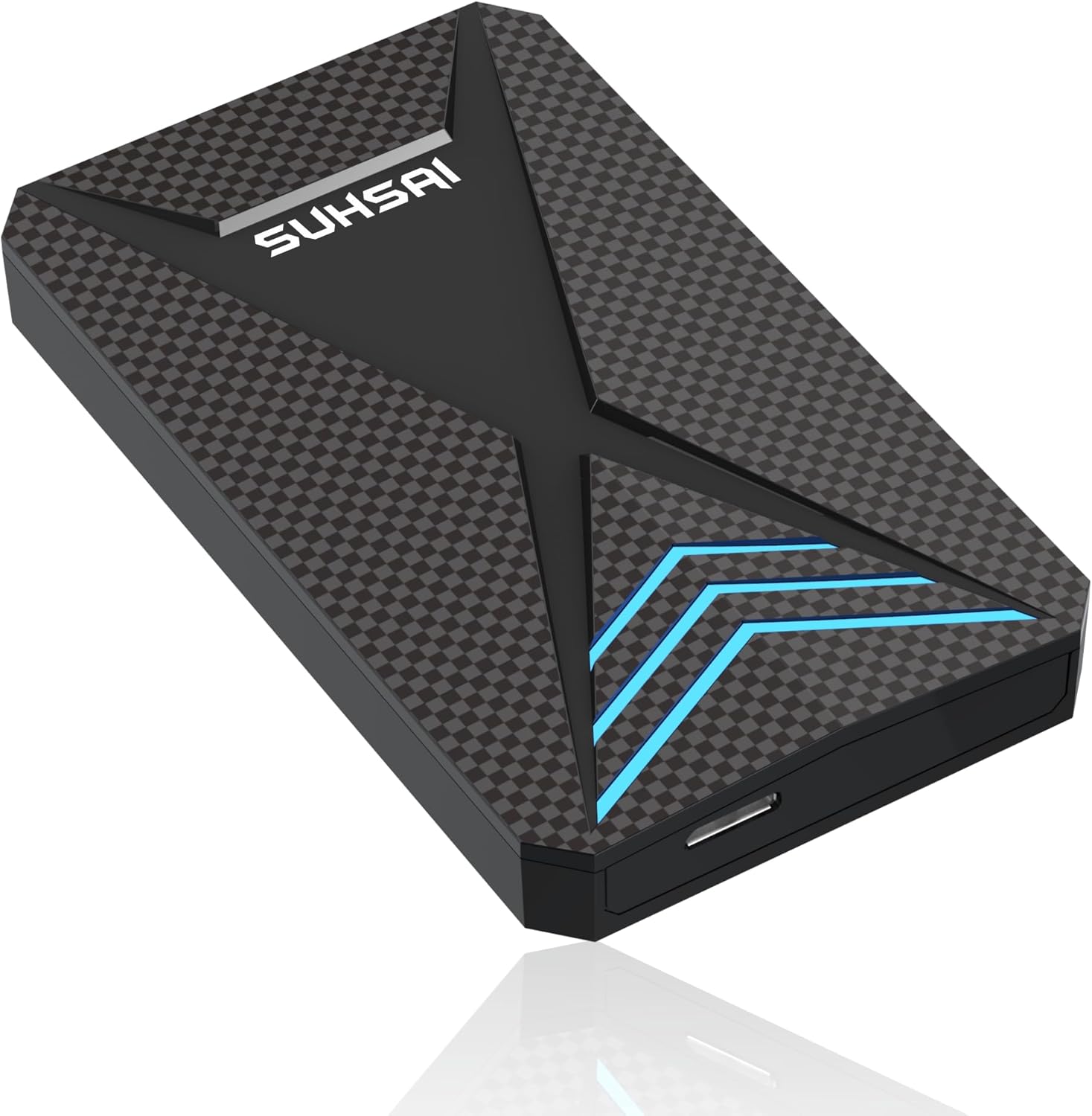 SUHSAI 1TB Gaming External Hard Drive with RGB Light USB 3.0 Portable Hard Drive for Data Storage Expansion 2.5 HDD for PC, Laptop, Mac, Game Console, PS4, PS5