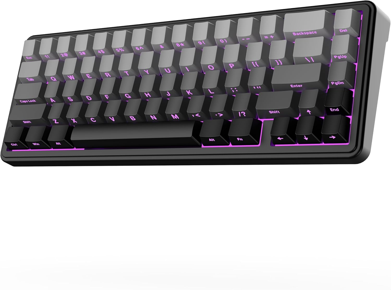 EPOMAKER x Aula F65 65% Mechanical Keyboard, Customisable Gasket Mount Keyboard and Cherry Profile, RGB, BT, 2.4 GHz and USB, 4000 mAh Battery, Hot Swap for PC/Mac, QWERTY (Black, Reaper Switch)