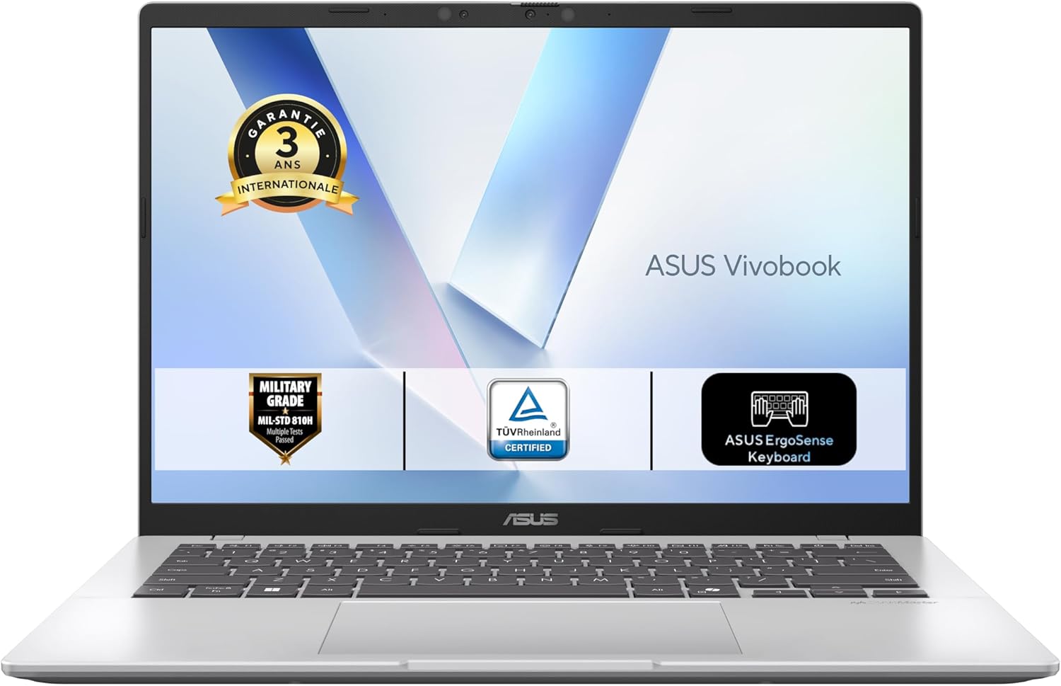 ASUS Vivobook 14 Copilot+ PC S1407QA-LY043W 14.0" WUXGA 60Hz Laptop (Snapdragon X1 26 100 Processor 2.97GHz, 16GB LPDDR5X, 512GB SSD, Qualcomm Adreno GPU, Windows 11 Home) – AZERTY Keyboard