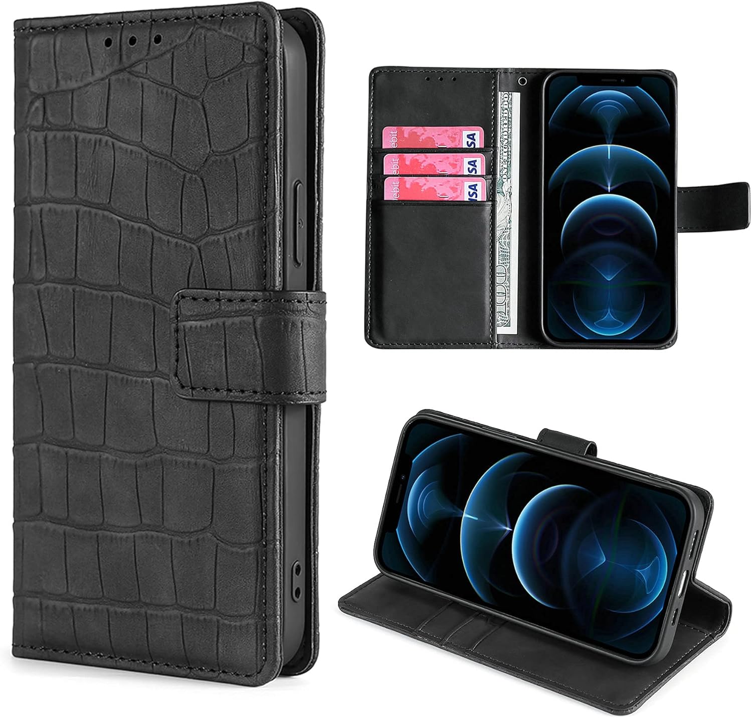 GKFGEY Flip Coque pour innjoo I3 Coque Phone Case Cover Etui Housse [Noir]