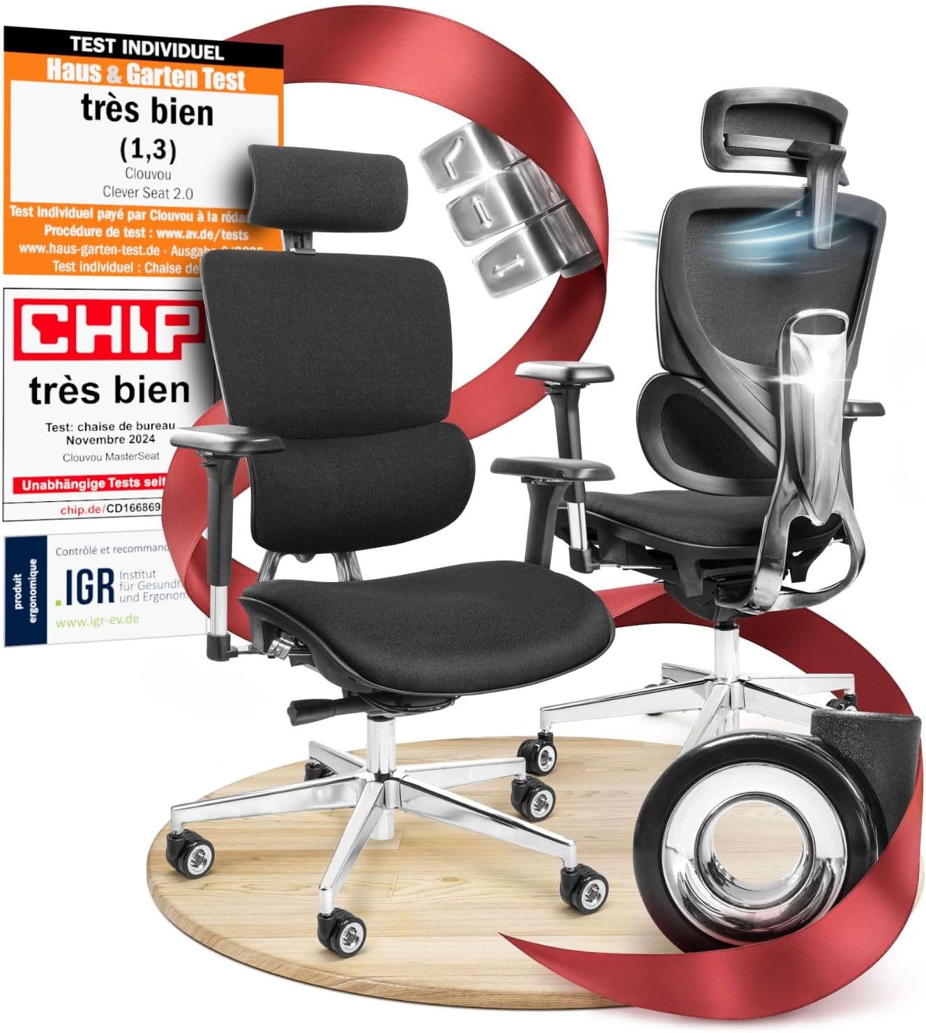 MasterSeat Ergonomic Office Chair [Elected No.1] Office Chair & Gaming Chair | Maximum Load 150 kg (Black)