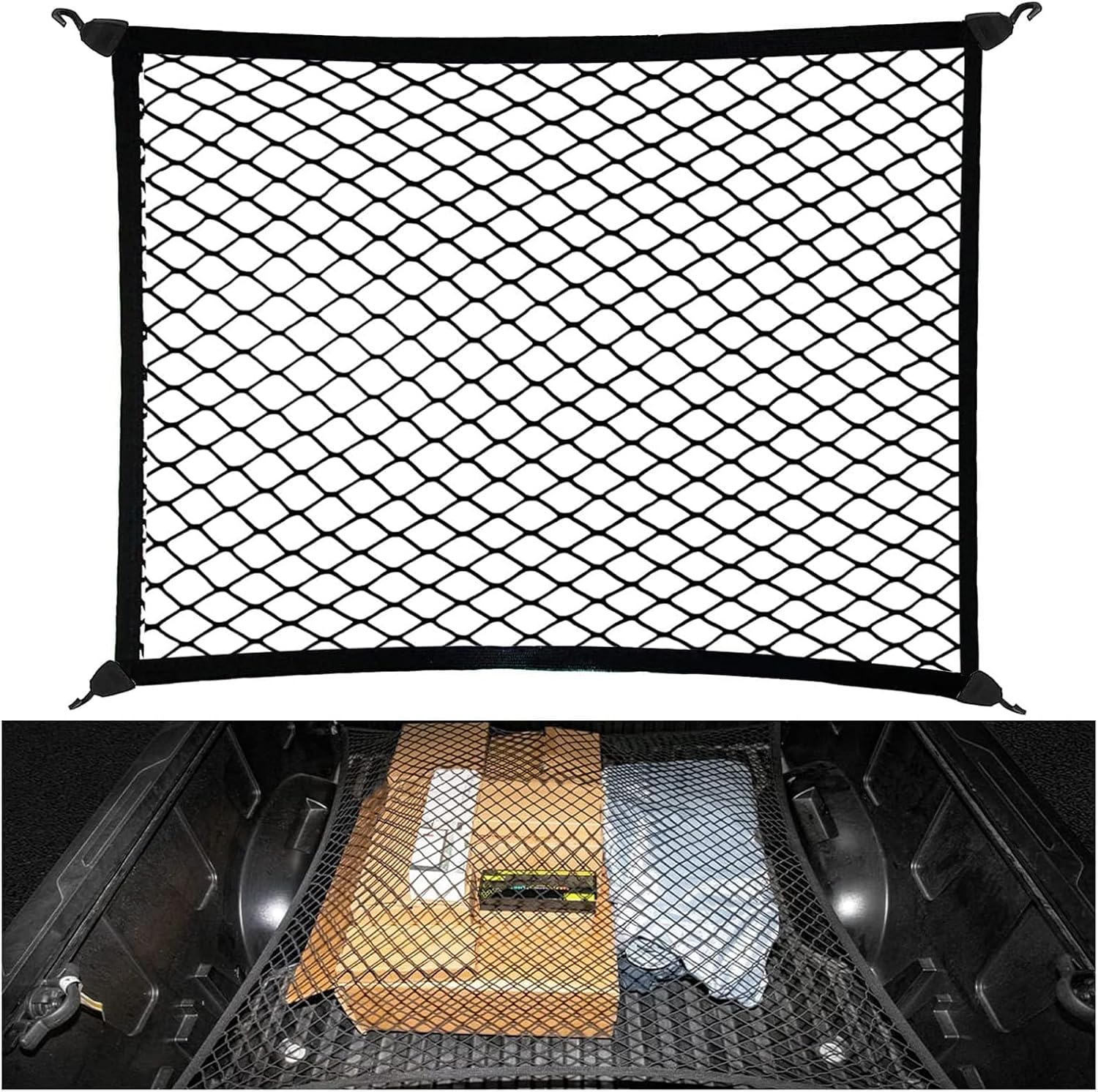 Filet Coffre Voiture,pour Ford Tourneo Connect/Tourneo Connect Filet Rangement Voiture Filet Elastique Bagages Fixe en Extensible Rangement organisateurs