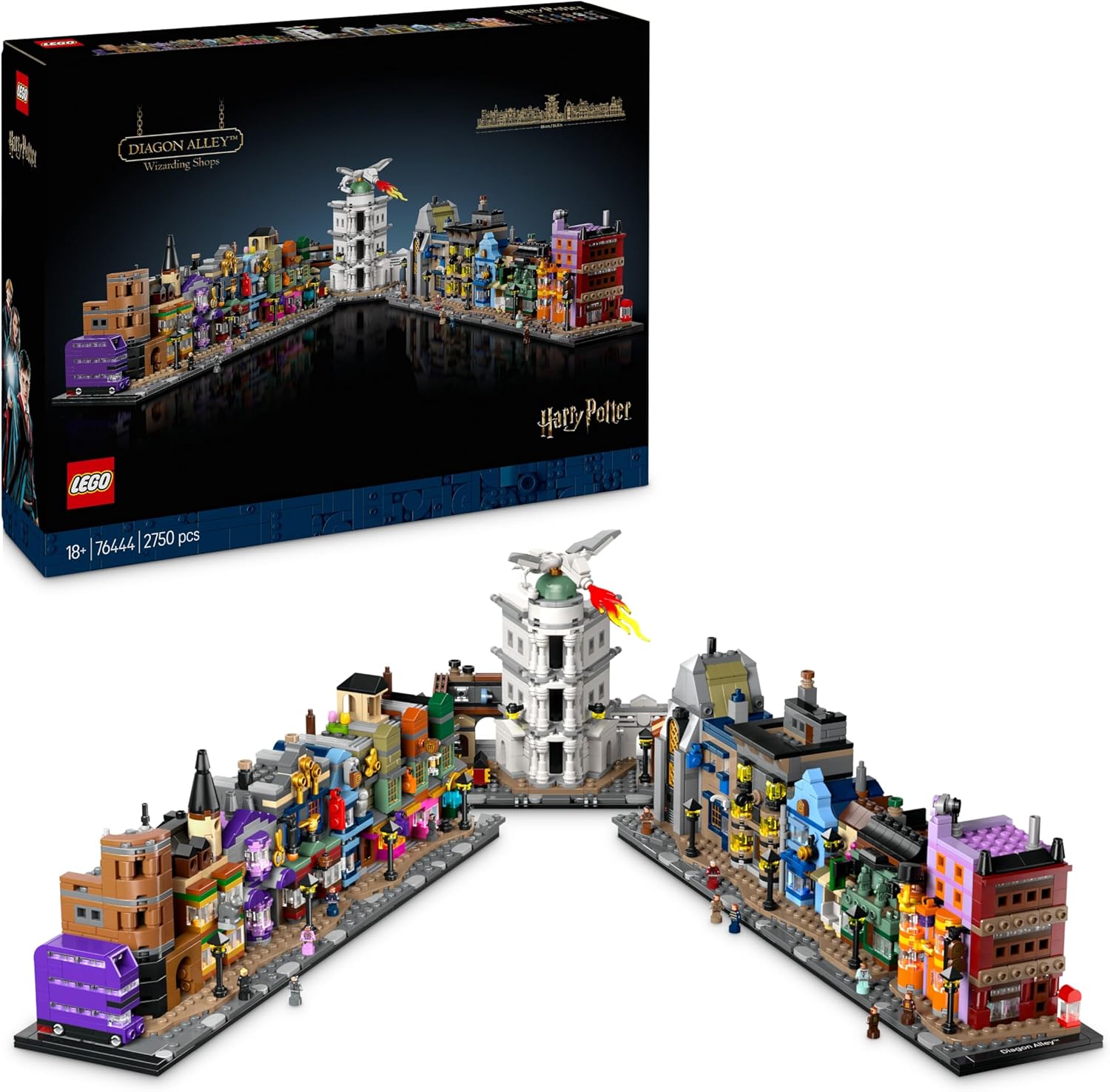 LEGO Harry Potter The Magic Shops of the Crossing Path – Magic Buildable Model for Adults – Brick Miniature Shops – 12 Collector Microfigures – 76444