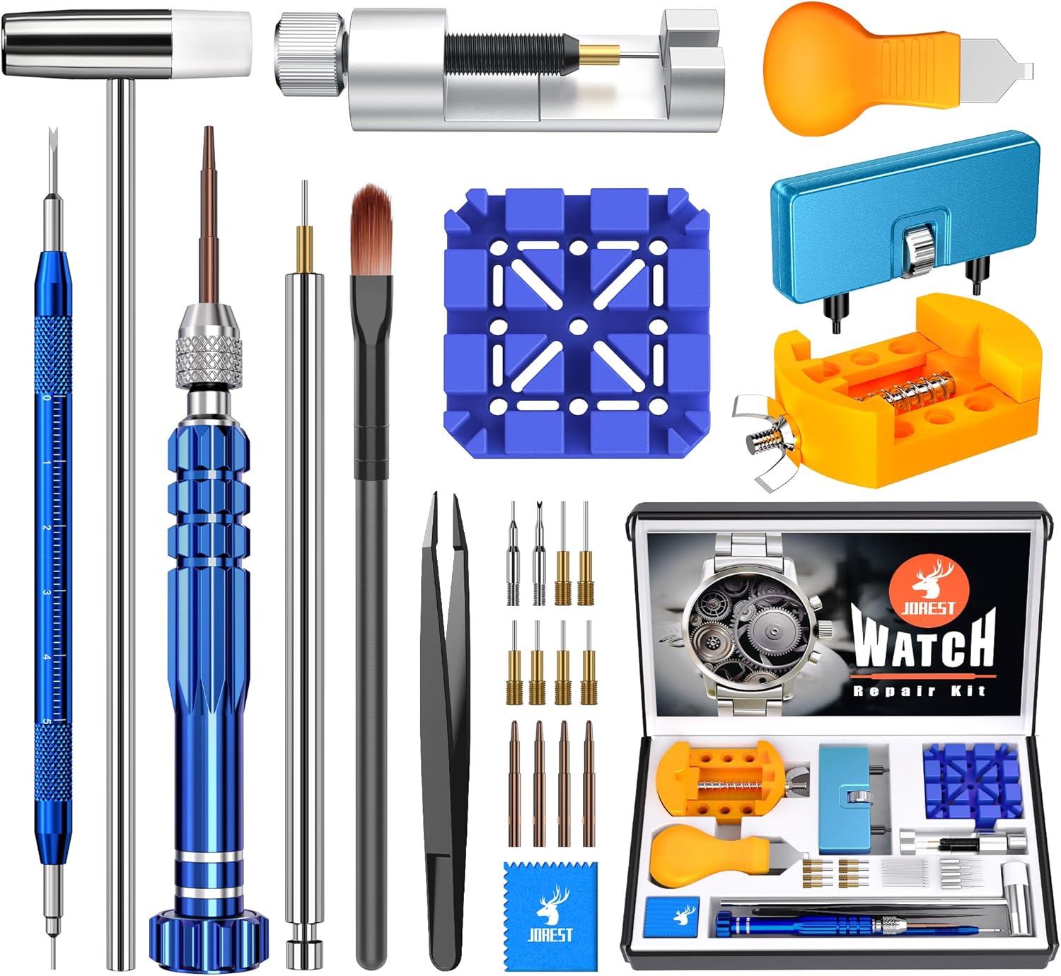 JOREST Watch Tool Kit, Battery Change Kit, Pin Hunt, Watch Strap Tool, Screwdriver Repair, Case Opener, Watch Removal