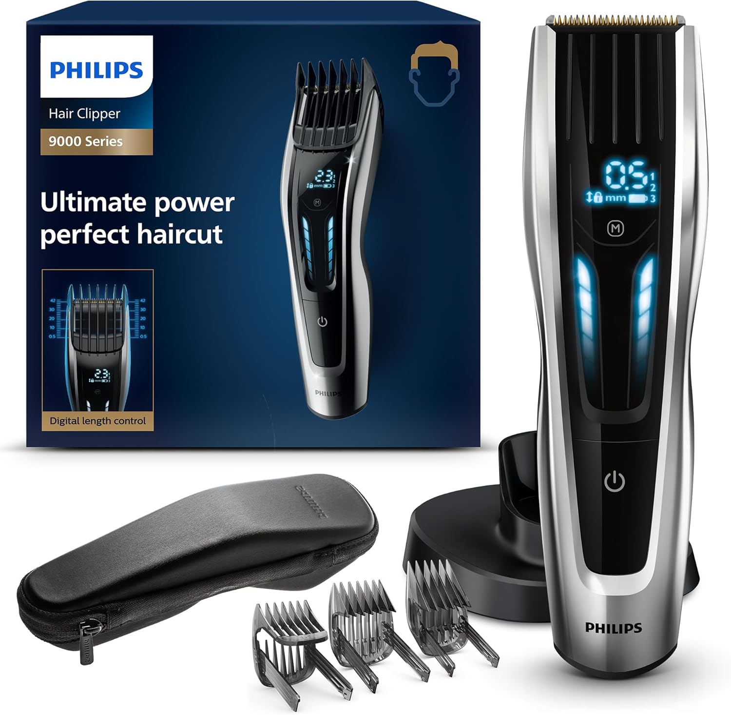 Philips Hair Clipper Series 9000 - Hair Clipper with Touch Scanning Interface (Model HC9450/20)