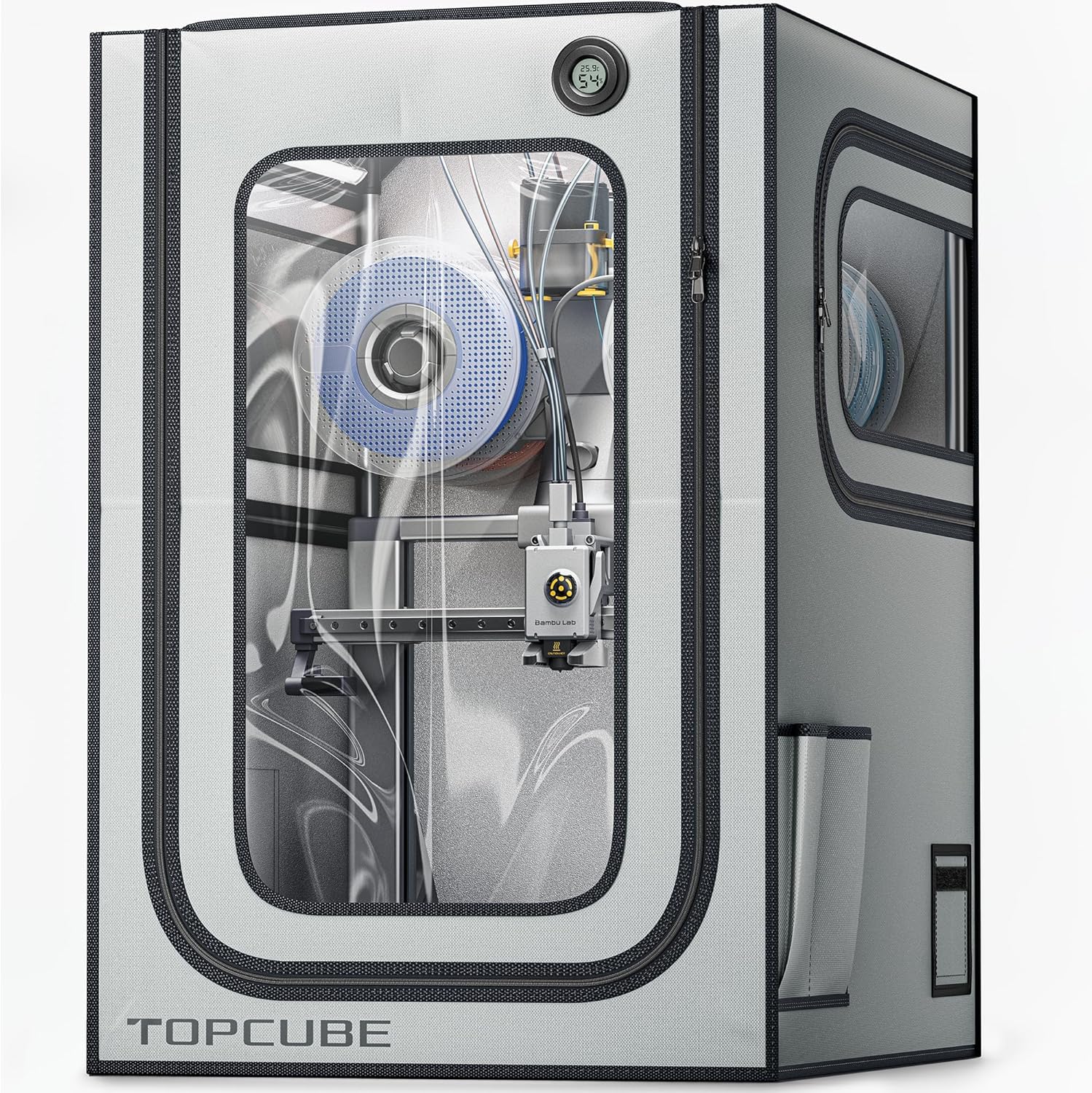 YOOPAI 3D Printer Housing for Bambu Lab A1, Printer Cover with LED Lighting, Constant Temperature Speaker for AMS Lite