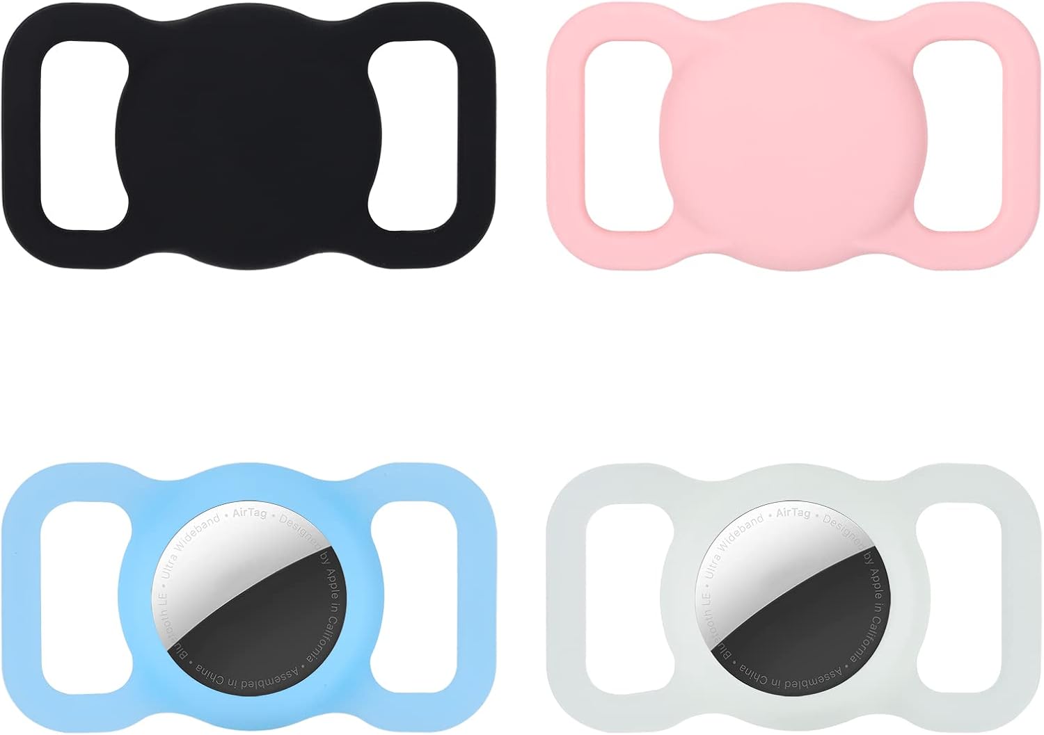 Tunejoy Protective Case Compatible with Air-Tags Silicone Case for Pet Airtag Protective Cover Anti-Fall 4 Pieces