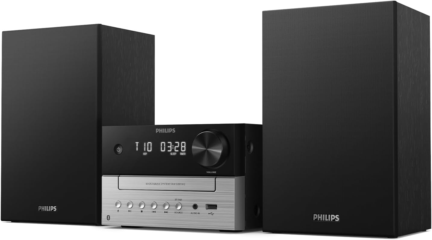 Philips TAM3505M2 Hi FI Microchannel, Bluetooth, CD Player, USB, FM Radio and Dab Auracast, 85% post-consumer recycled materials