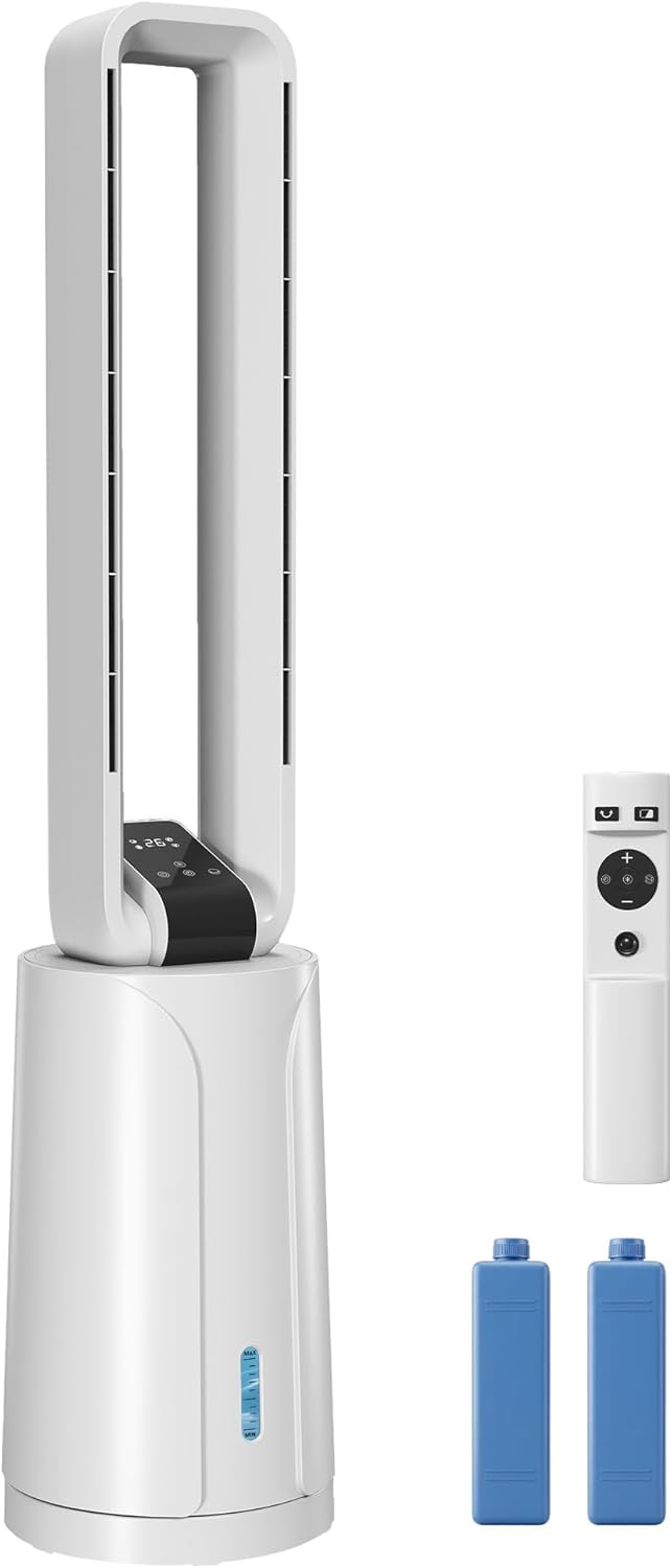 HOMCOM 3 in 1 Portable Evaporative Air Cooler Humidifier & Fan, 2 Ice Packs, 1.7L Water Tank, 15H Timer, 70° Oscillation, Remote Control, White
